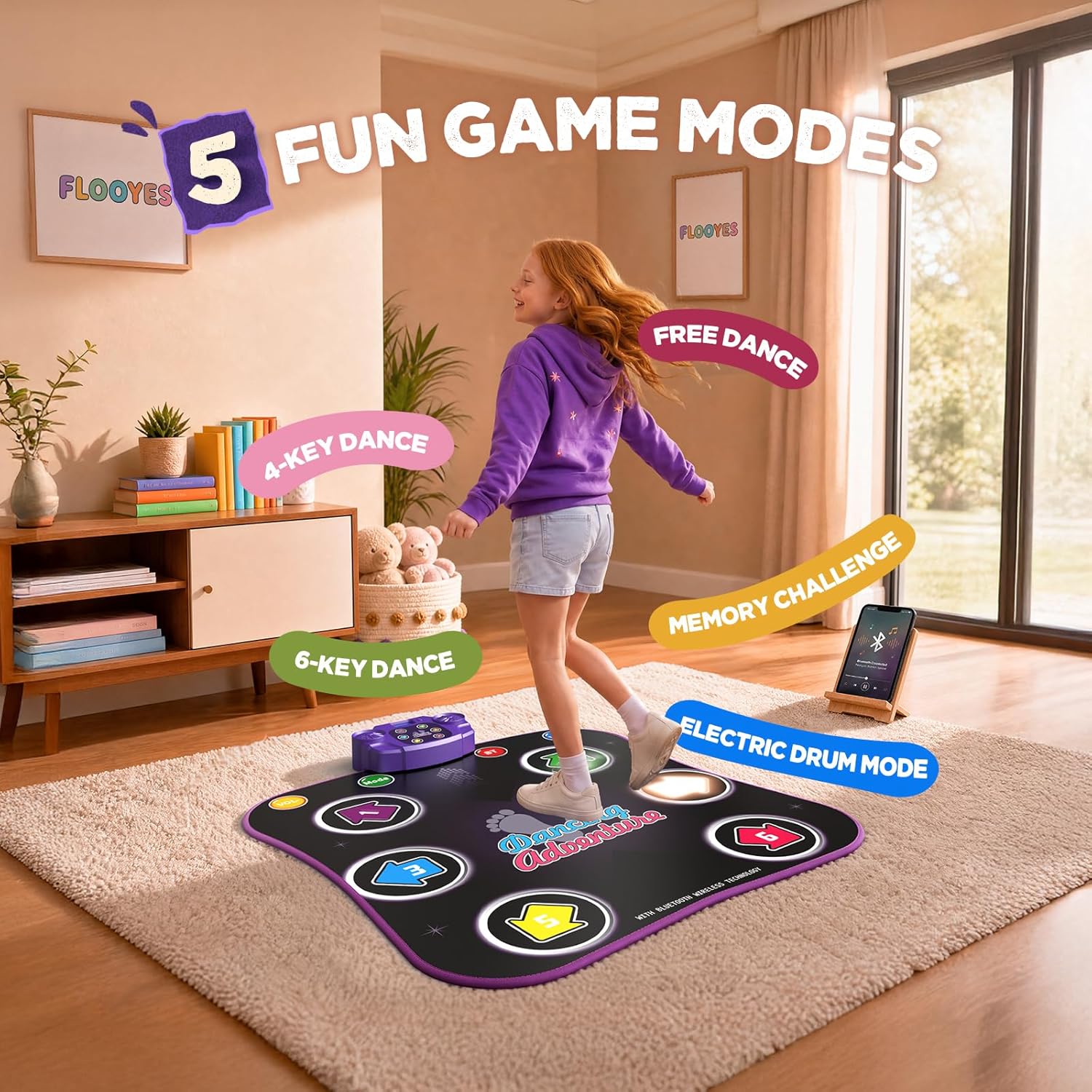 Detalle de Flooyes Dance Mat 6-Button Light-Up Pad
