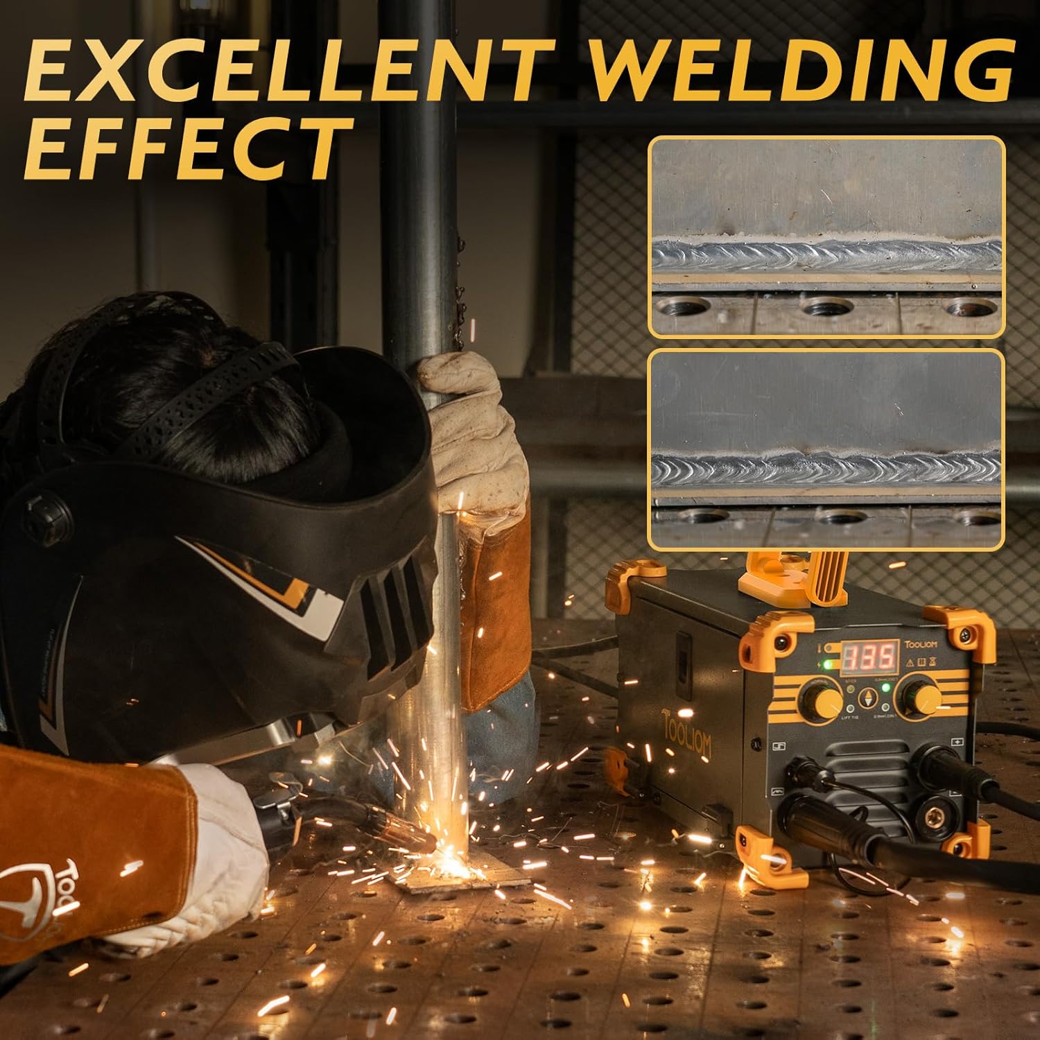 Thumbnail 6 de TOOLIOM 135A Mini MIG Welder (Flux Core / Gasless) – 3-in-1 110V Portable Inverter Machine
