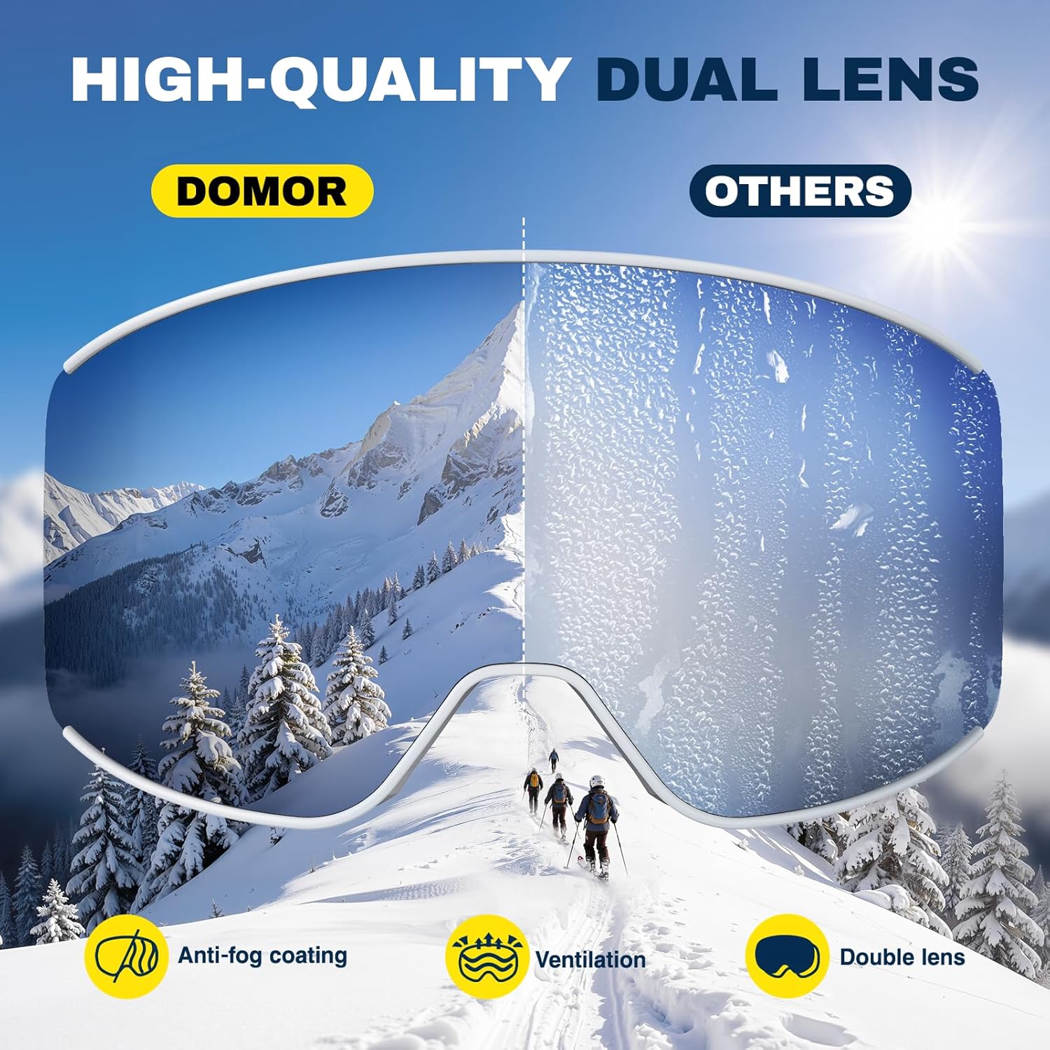 Thumbnail 4 de DOMOR Kit de Lunettes de Ski Magnétique avec 2 écrans détachables