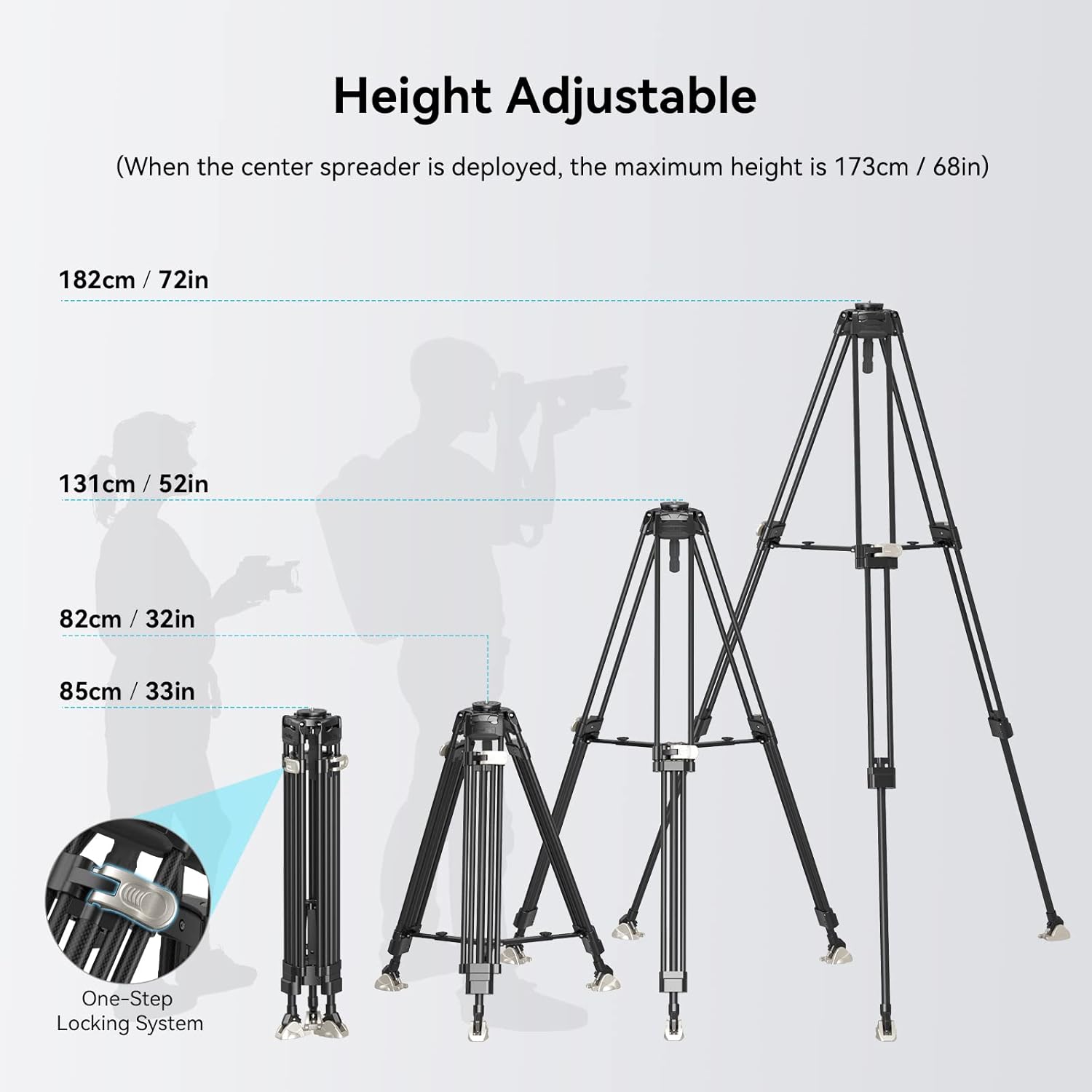 Detalle 2 de SMALLRIG 72" Video Tripod 25kg load