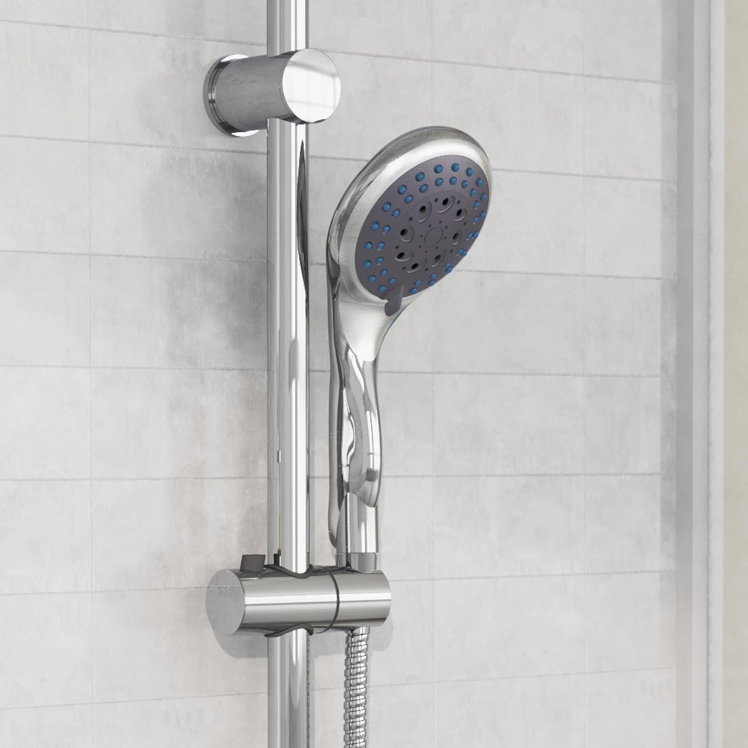 Thumbnail 5 de EISL WELLY DX6051 Pommeau de douche réglable en 5 positions avec joint d'économie d'eau – chromé