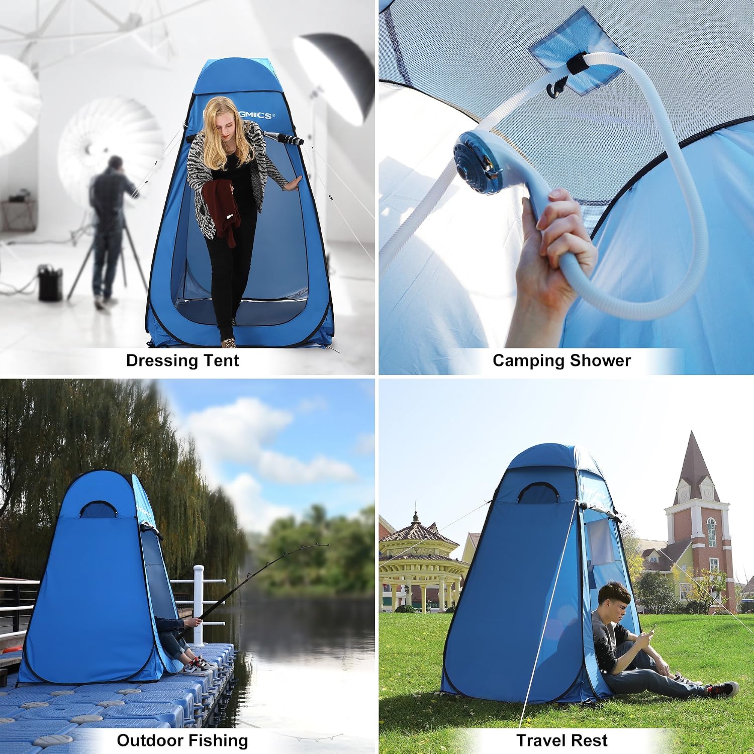 Thumbnail 6 de SONGMICS Portable Pop up Tent Dressing Room Privacy Shelter with Zippered Carrying Bag