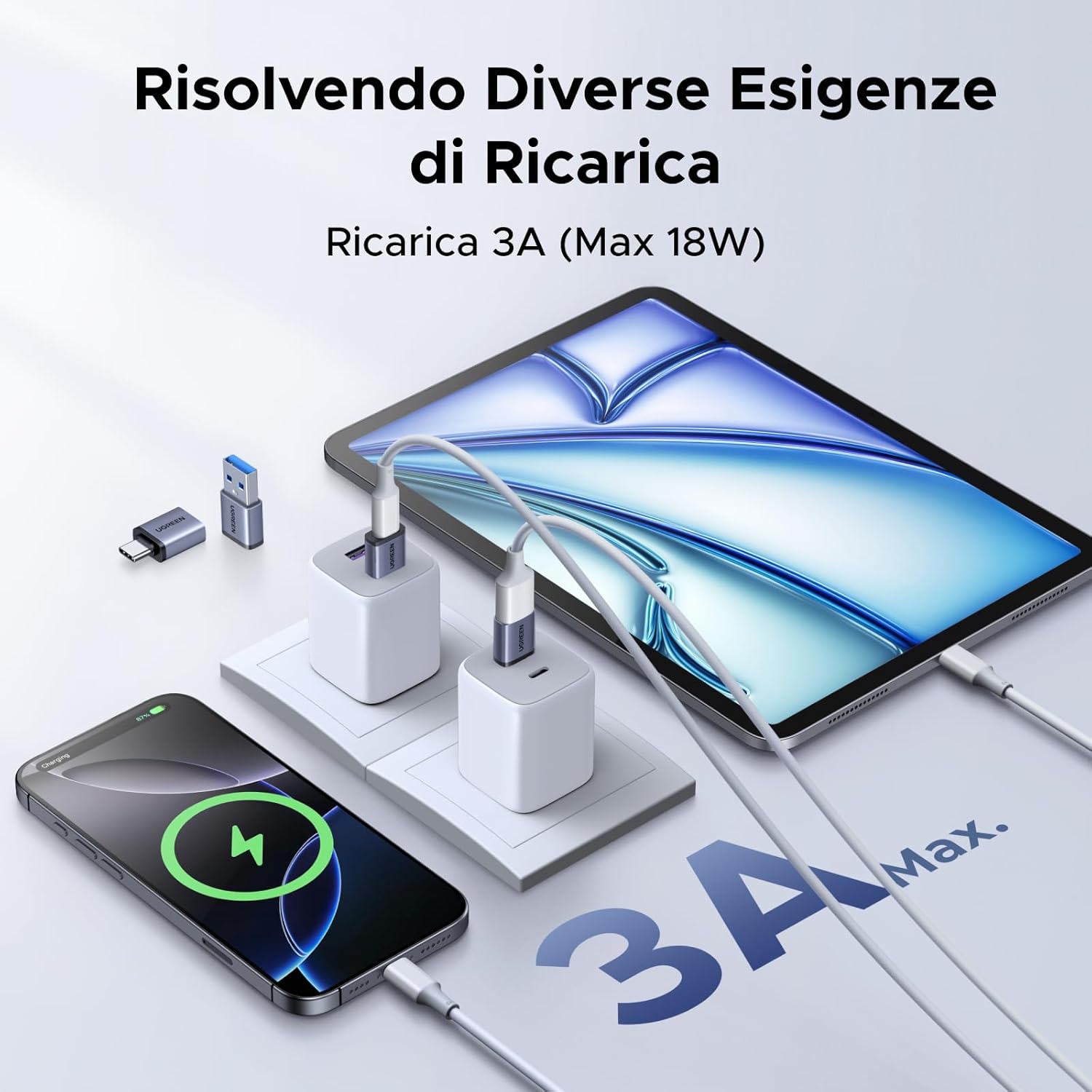 Thumbnail 2 de UGREEN Adattatore USB C a USB A OTG 10Gbps – 4 Pezzi: USB-C a USB-A e USB-A a USB-C per caricare e sincronizzare