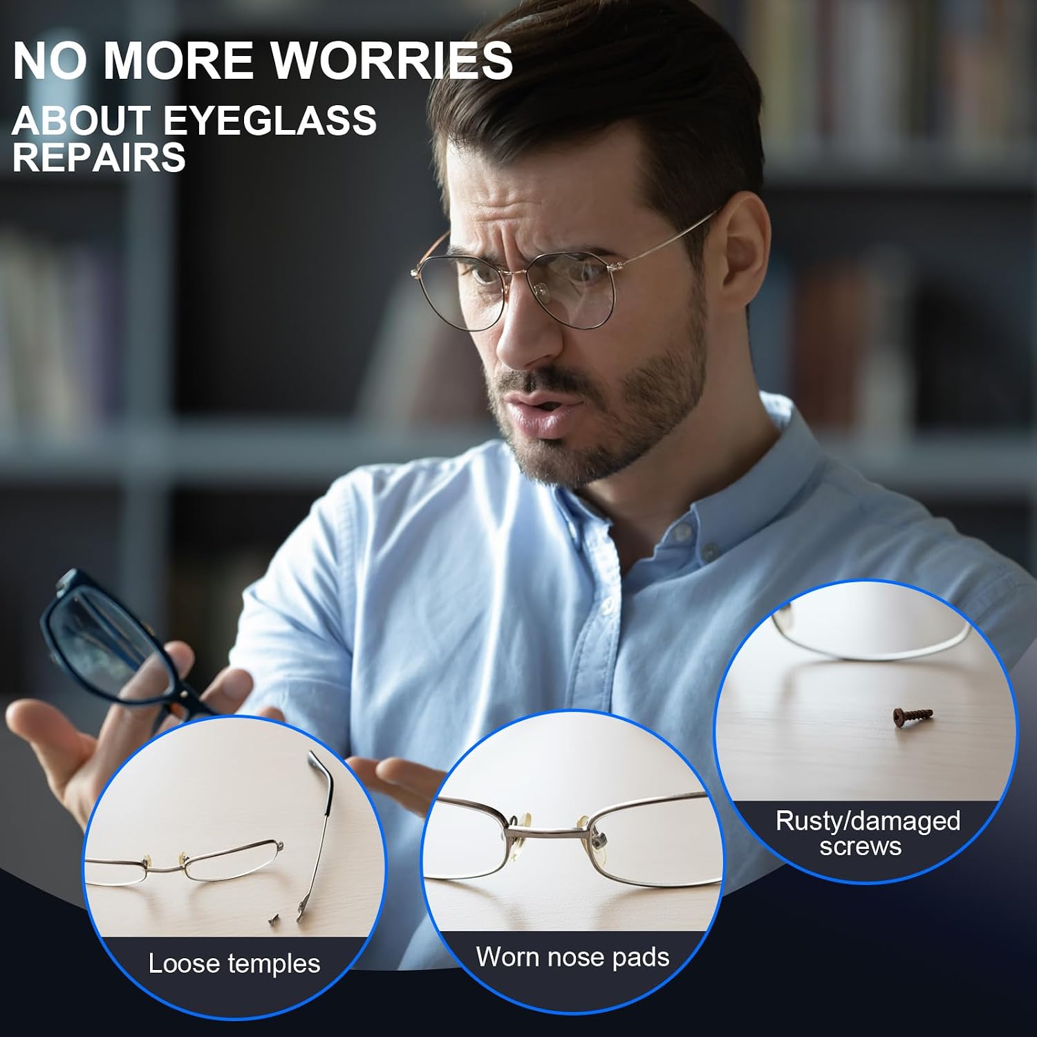 Detalle de STREBITO Glasses Repair Kit: All-in-One Eyeglass Fix It Yourself System