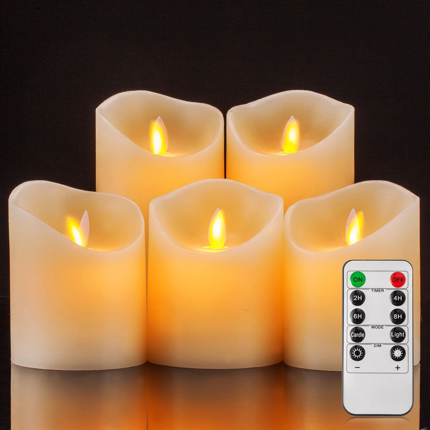Detalle 2 de Aku Tonpa Flameless Candles Pack of 5 10cm — pillar candles 🕯