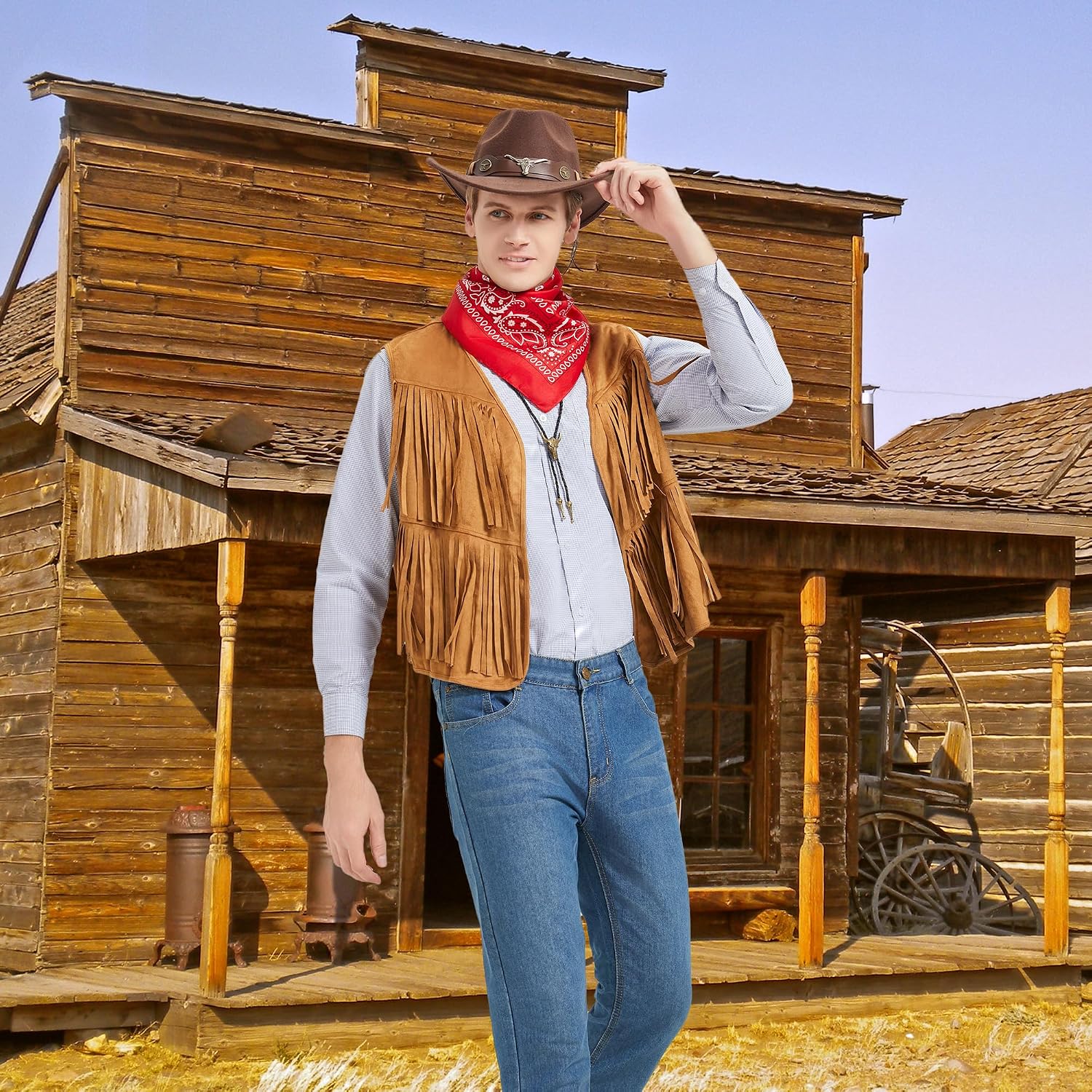 Thumbnail 6 de Firecos Cowboy cosplay western, 4 pièces