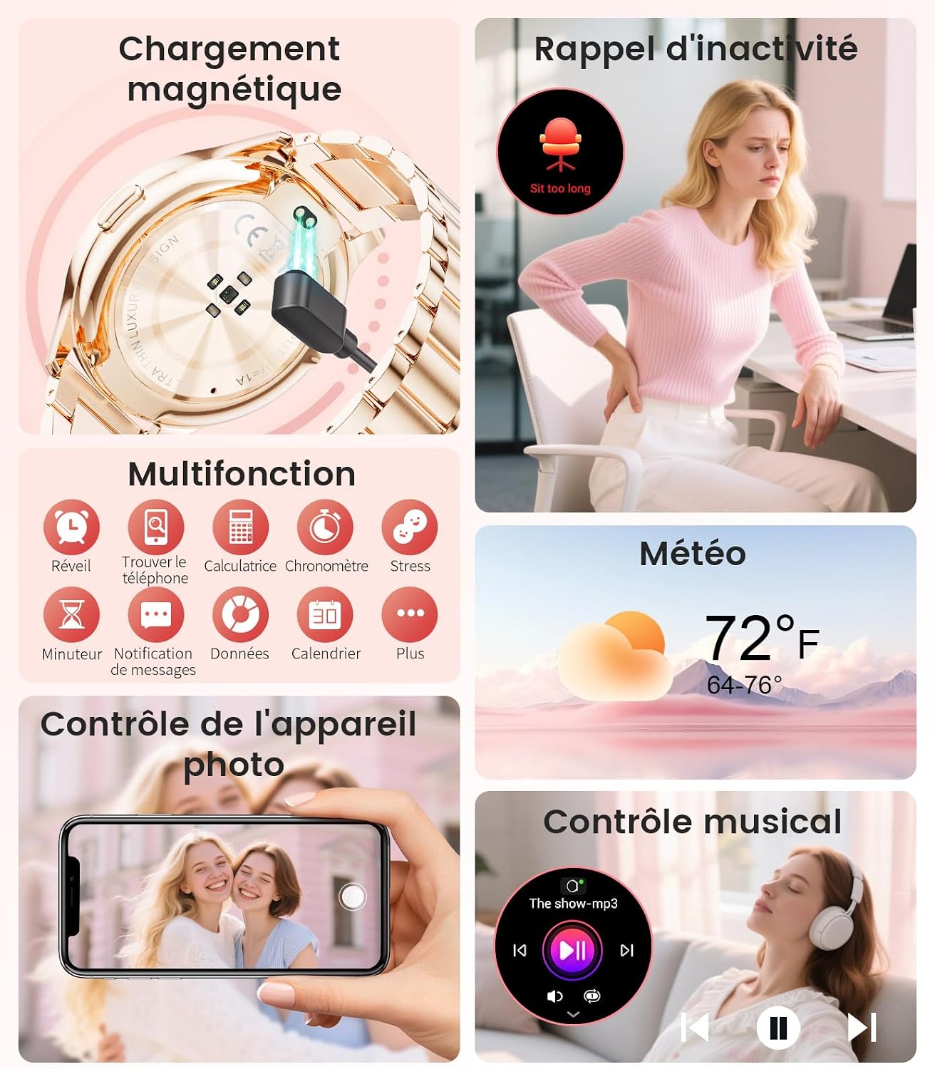 Detalle 2 de LIGE SMART FV21-A smartwatch voor dames met AMOLED-scherm en IP68