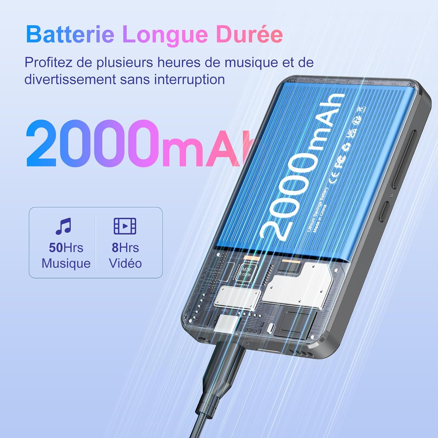 Thumbnail 5 de MECHEN Lecteur MP3 Android 4 pouces 2000mAh