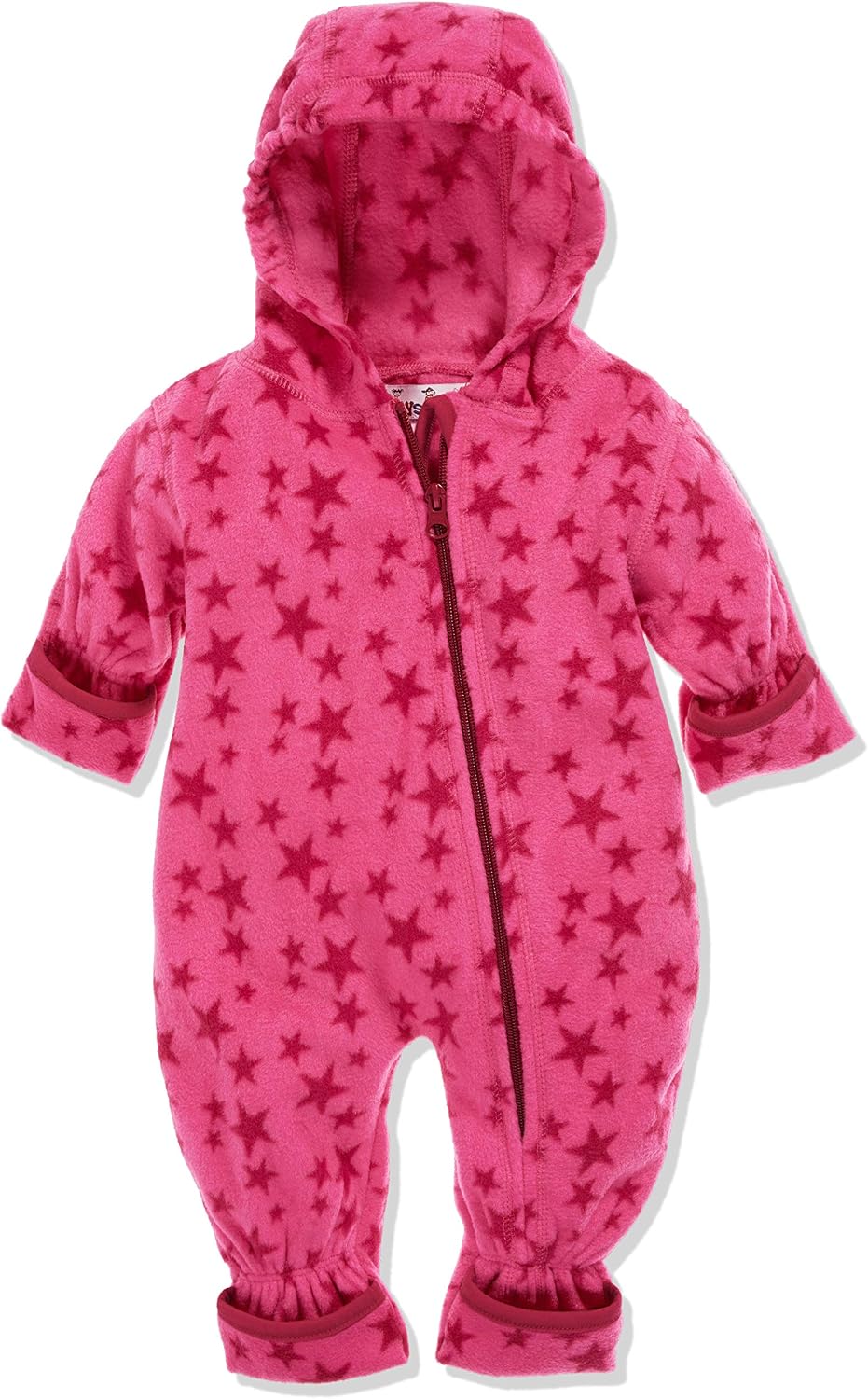 Detalle 2 de Playshoes Baby Fleece-Overall – atmungsaktiver Unisex-Jumpsuit mit langem Reißverschluss und Kapuze