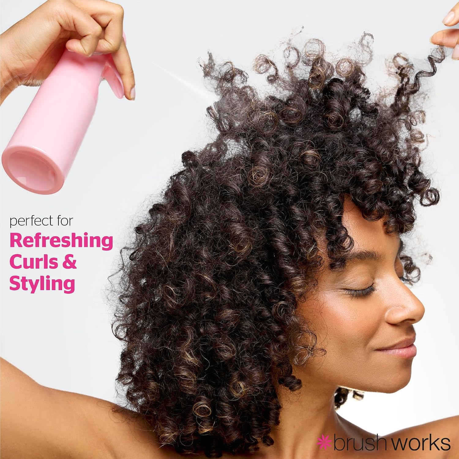 Thumbnail 2 de Brushworks Continuous Mist Water Spray Bottle 200ml (Pink) - Ultra-fine continuous mist spray bottle