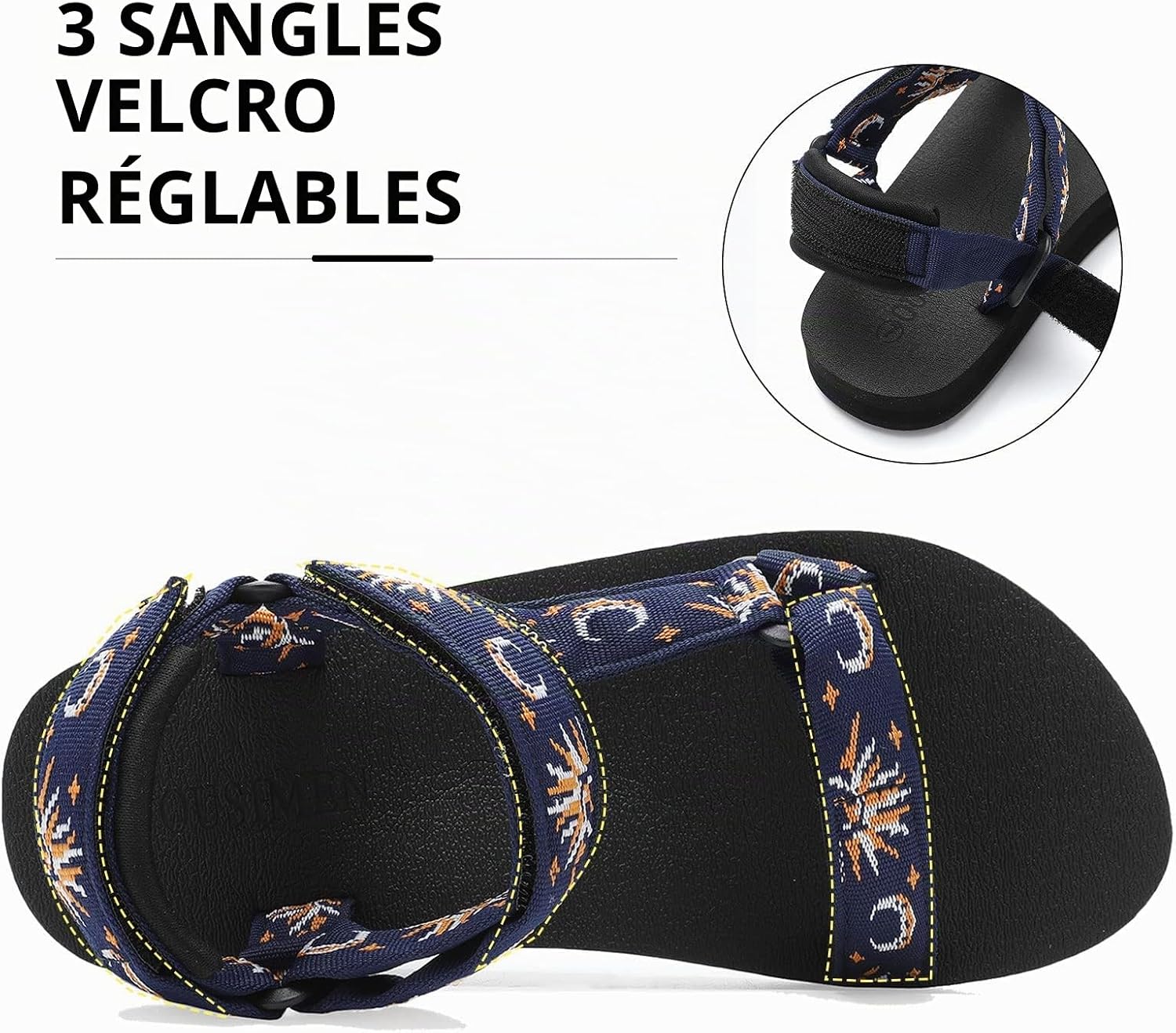 Detalle de OUSIMEN DMS00889US sportsandalen voor dames met voetboogsteun, lichtgewicht