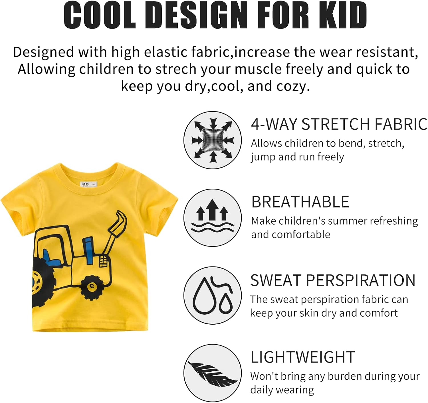 Thumbnail 3 de Unisex Baby T-Shirt aus Baumwolle mit süßem Karikatur Tier Muster – 1–7 Jahre