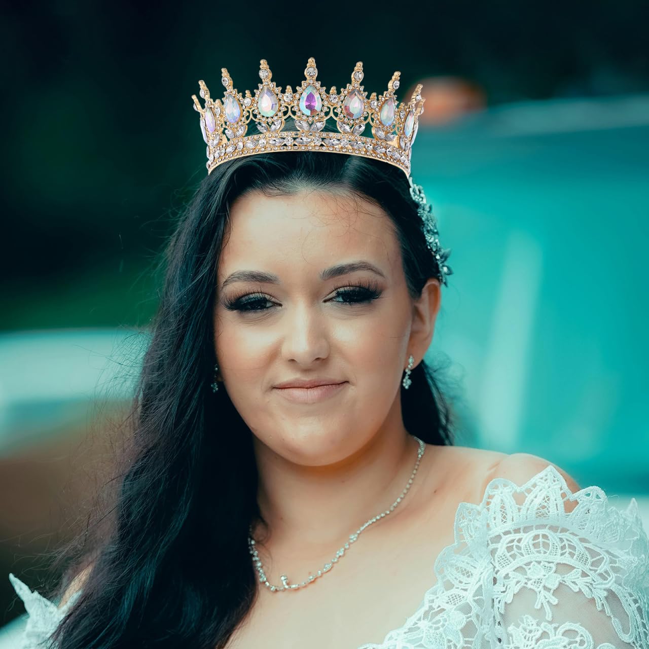 Thumbnail 6 de DEARMAMY Strass Diadem Krone für Damen 👑