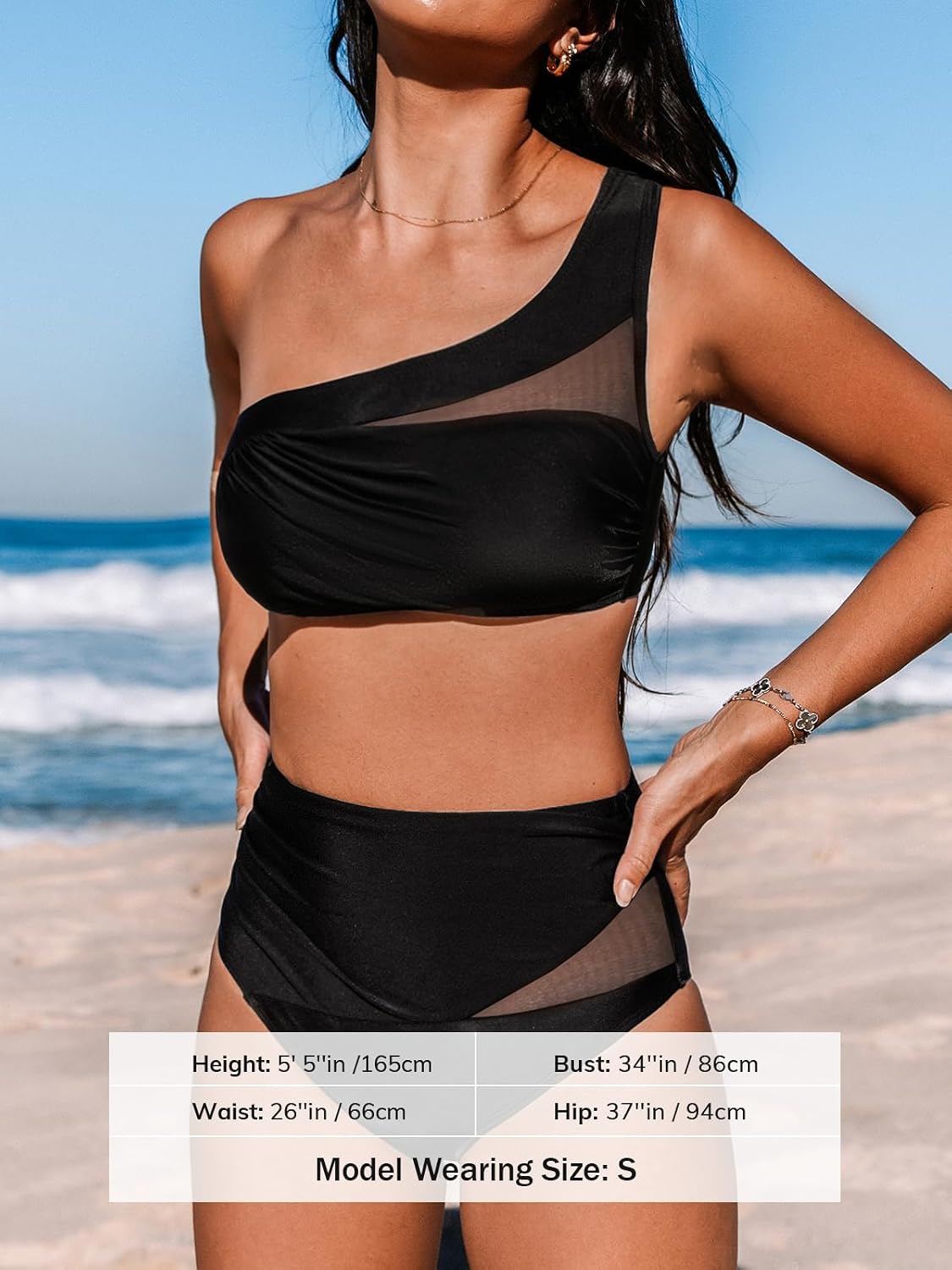 Detalle 2 de CUPSHE Ensemble bikini deux pièces femme XL noir