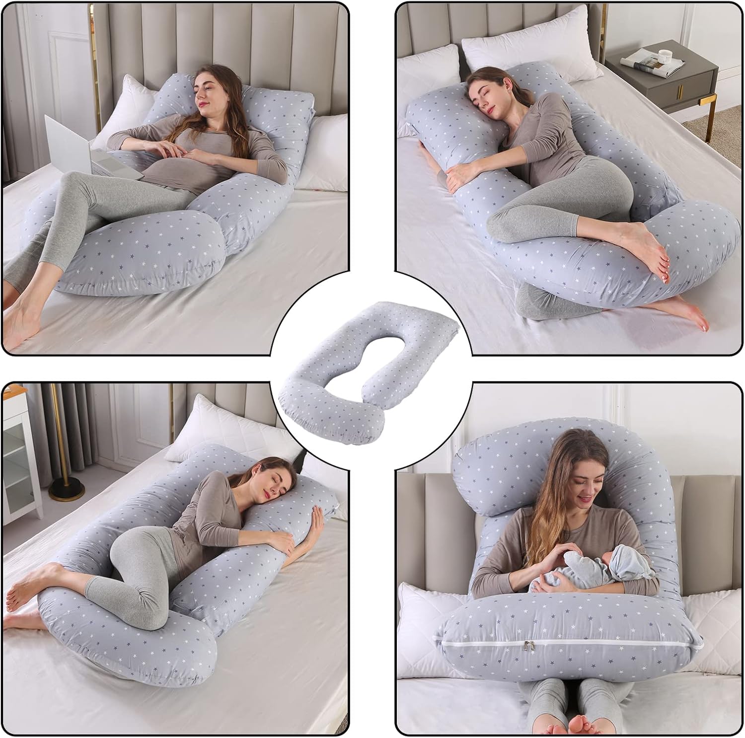 Thumbnail 1 de CALIYO Pregnancy Pillow Full Body Pillow (J Shape) – Supportive Maternity Pillow for Back, Hips and Legs
