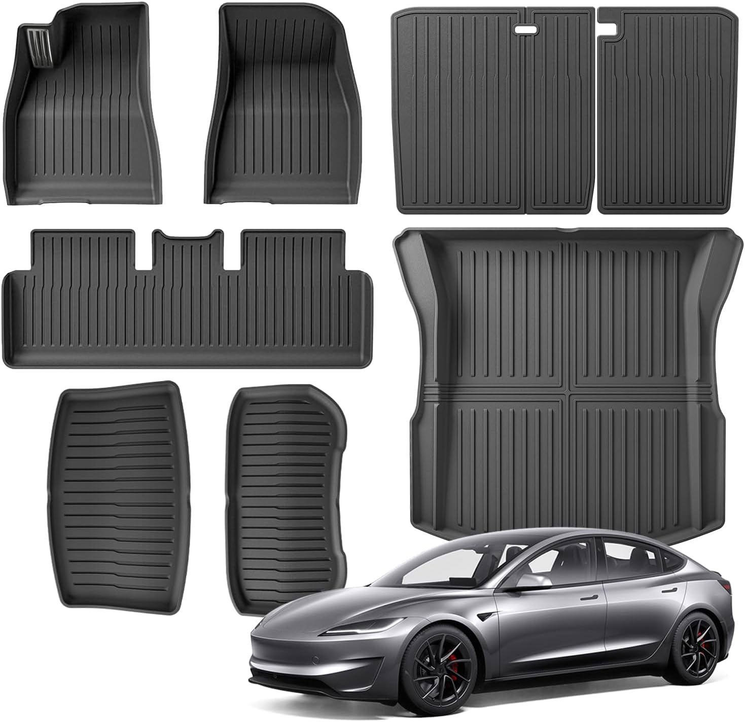 Thumbnail 6 de WUTGHUI TPE Floor Mats for Tesla Model 3 (2019-2023) – All Weather Cargo Liner Full Set