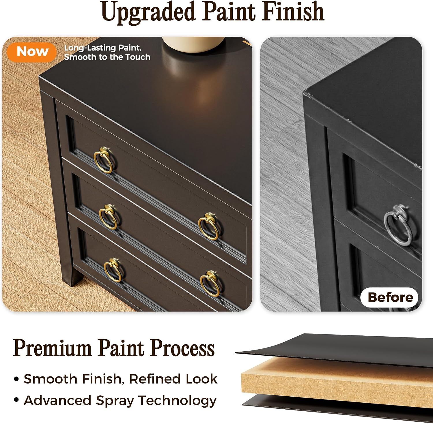 Detalle 2 de Huuger 3-Drawer Nightstand