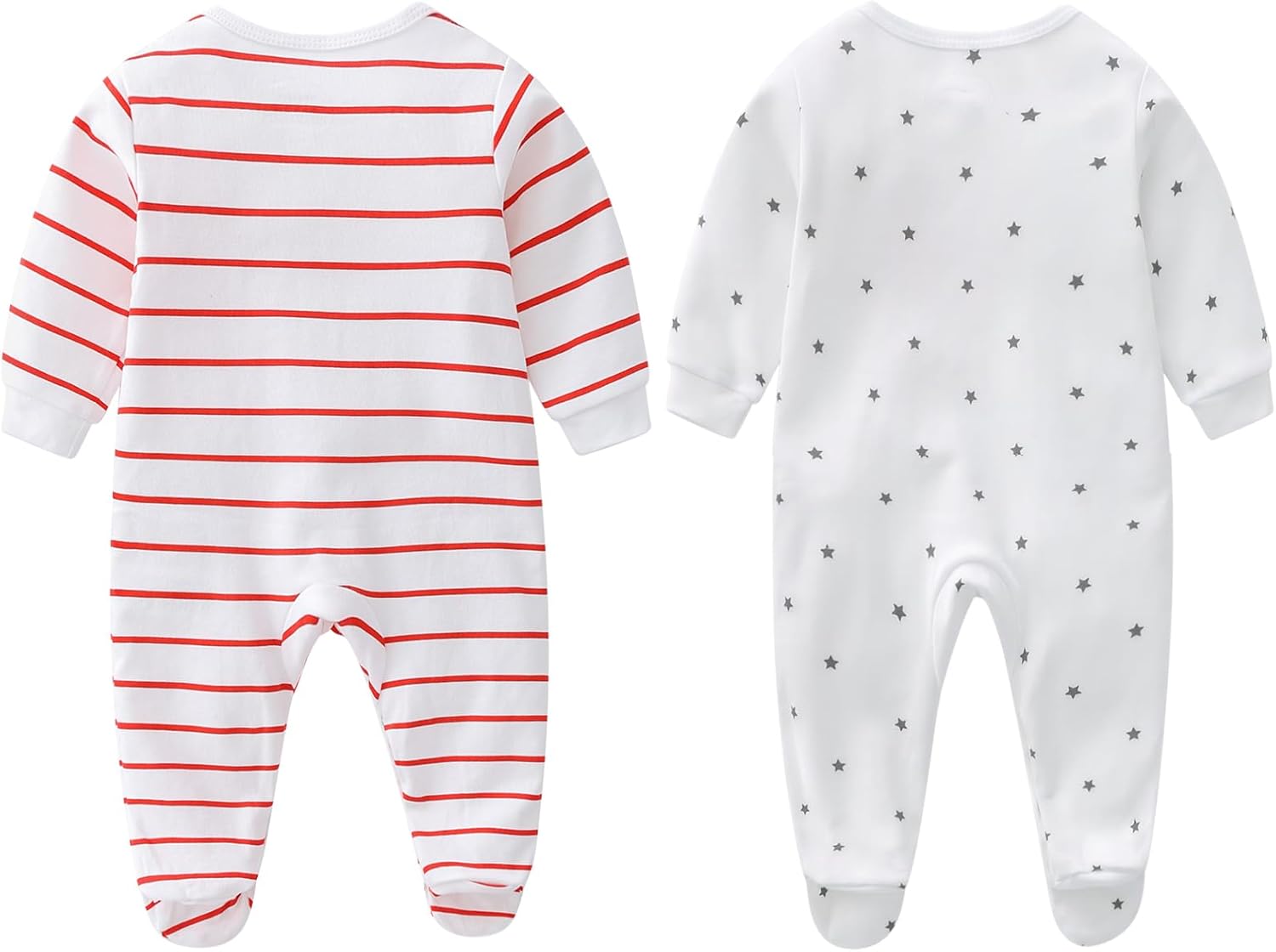 Thumbnail 1 de Lullaby Layers Unisex Baby Sleepsuits 2 Pack – I Love Mummy & Daddy Cotton Footed Rompers