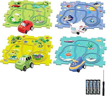 Detalle de Pista de Coche DIY para Niños 🚗 Juego Educativo 2-6 Años