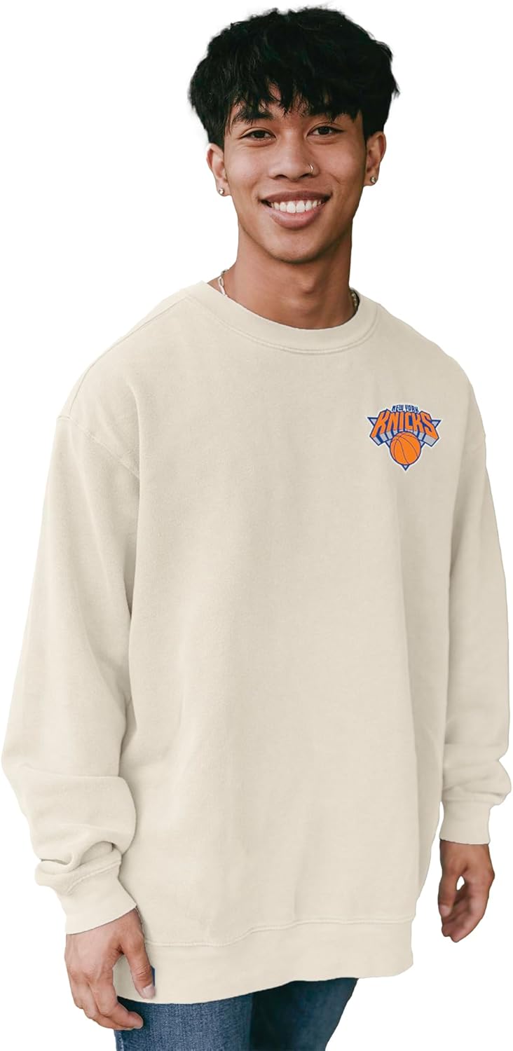 Thumbnail 1 de Blue 84 NBA Officially Licensed Crewneck Sweatshirt (New York Knicks) – Ringspun Fleece, Ivory