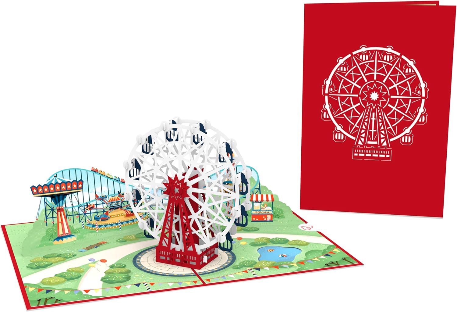 Thumbnail 2 de papercrush® Carte pop-up 3D parc d’attractions avec grande roue (Prater de Vienne) – carte d’anniversaire et bon cadeau