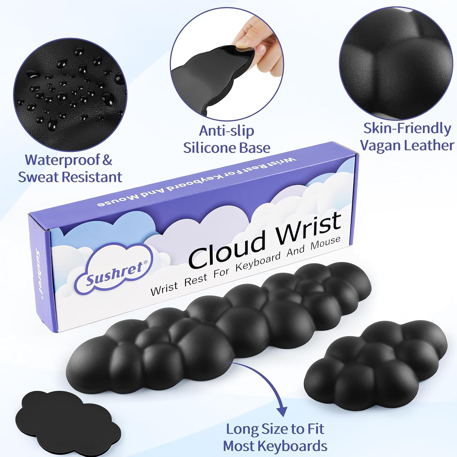 Thumbnail 4 de Sushret Cloud Wrist Rest Keyboard: Cloud Comfort for Your Desk