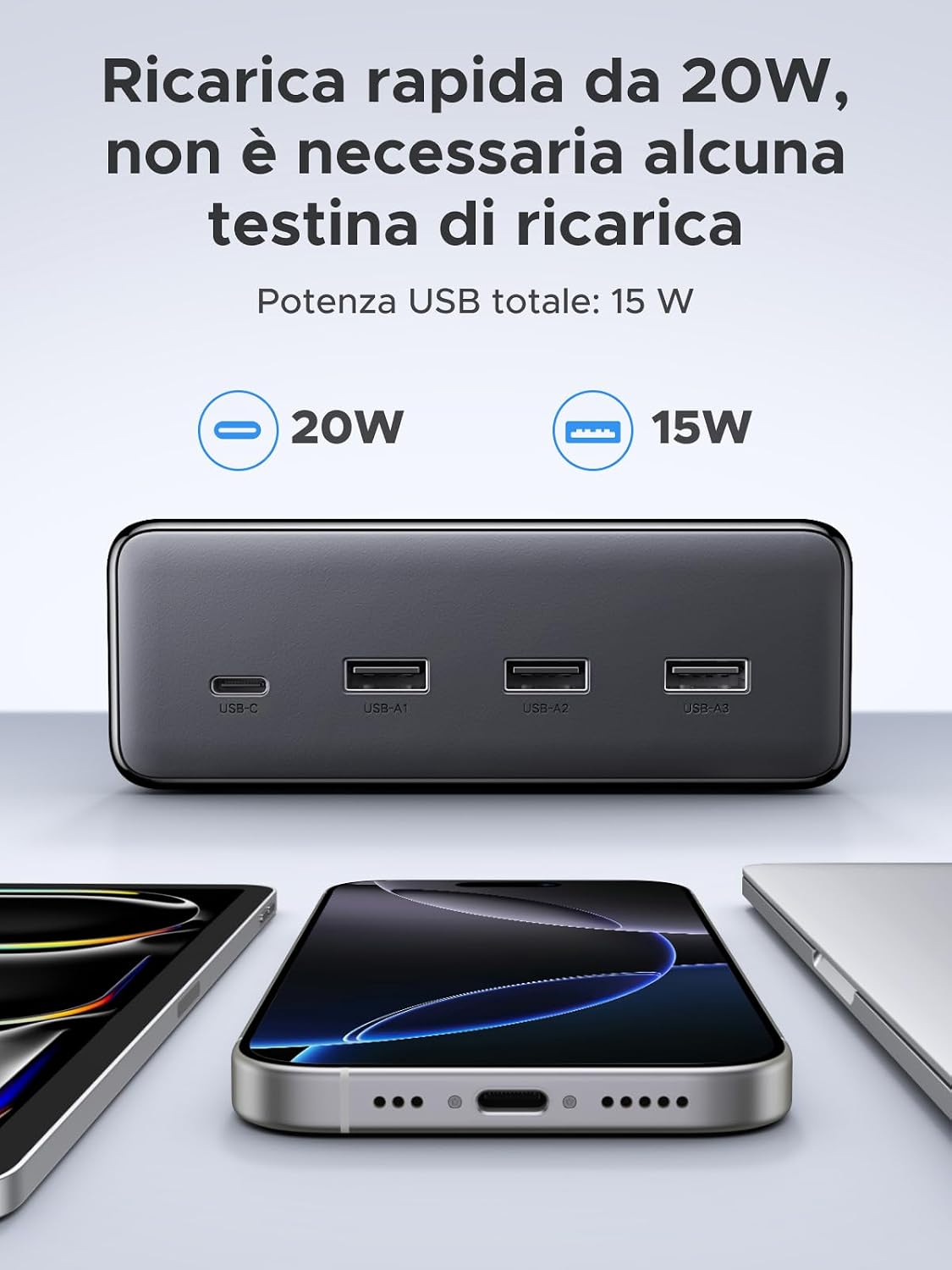 Detalle de UGREEN Ciabatta Multipresa 10 in 1 3680W