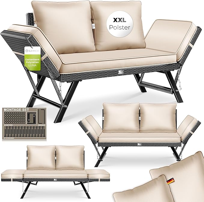 KESSER® Luna Banco de Jardín R reclinable y resistente a la intemperie