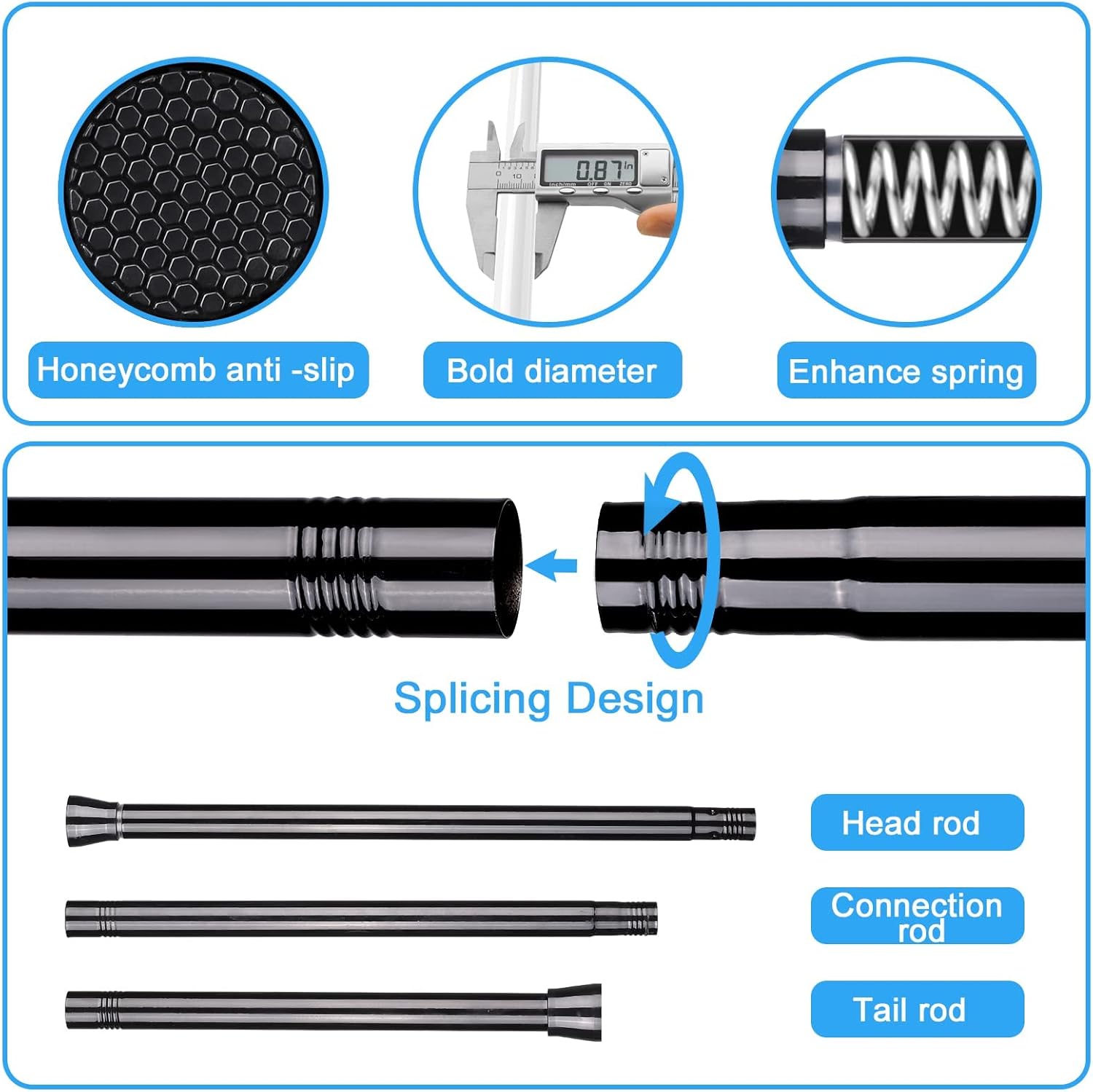 Thumbnail 5 de Extendable Curtain Pole Tension Rod 70–130 cm ⌛ 🎭