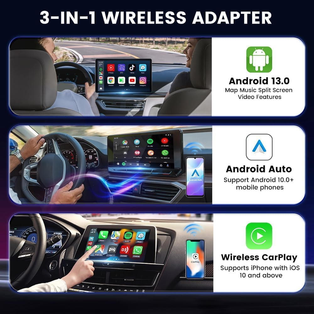 Detalle de CarlinKit AIBox Android 13.0 wireless CarPlay adapter, 4GB RAM, 64GB storage