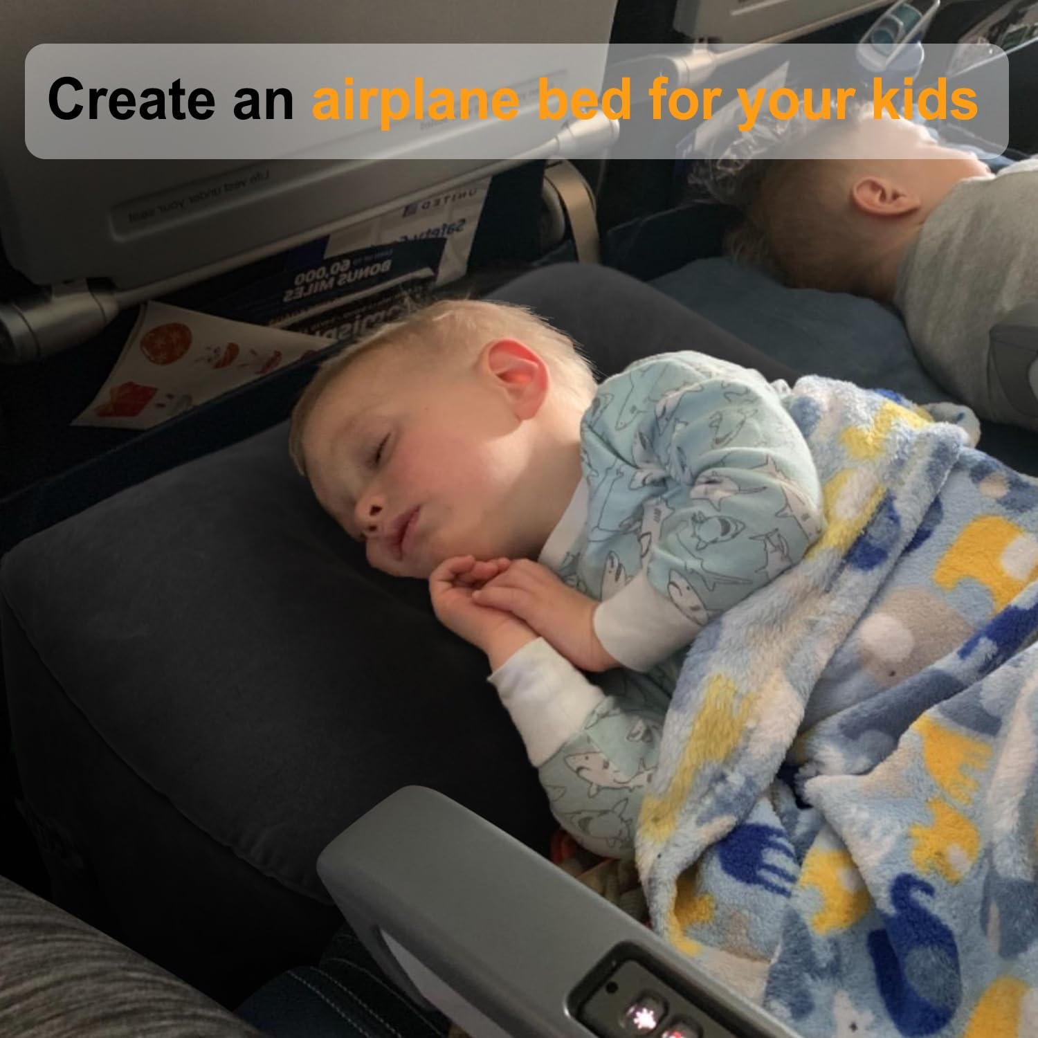 Thumbnail 1 de Maliton Airplane Footrest Inflatable Foot Rest for Kids (Adjustable Height, Black, 1 Pack)