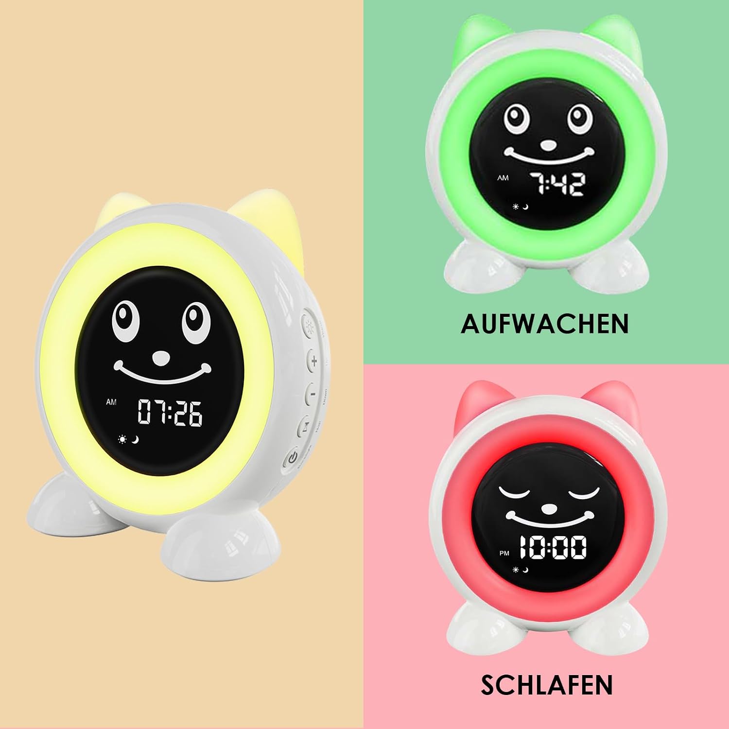 Thumbnail 2 de FiveHome Kinder-Schlaftrainer Digitalwecker mit Nachtlicht, Timer und Snooze