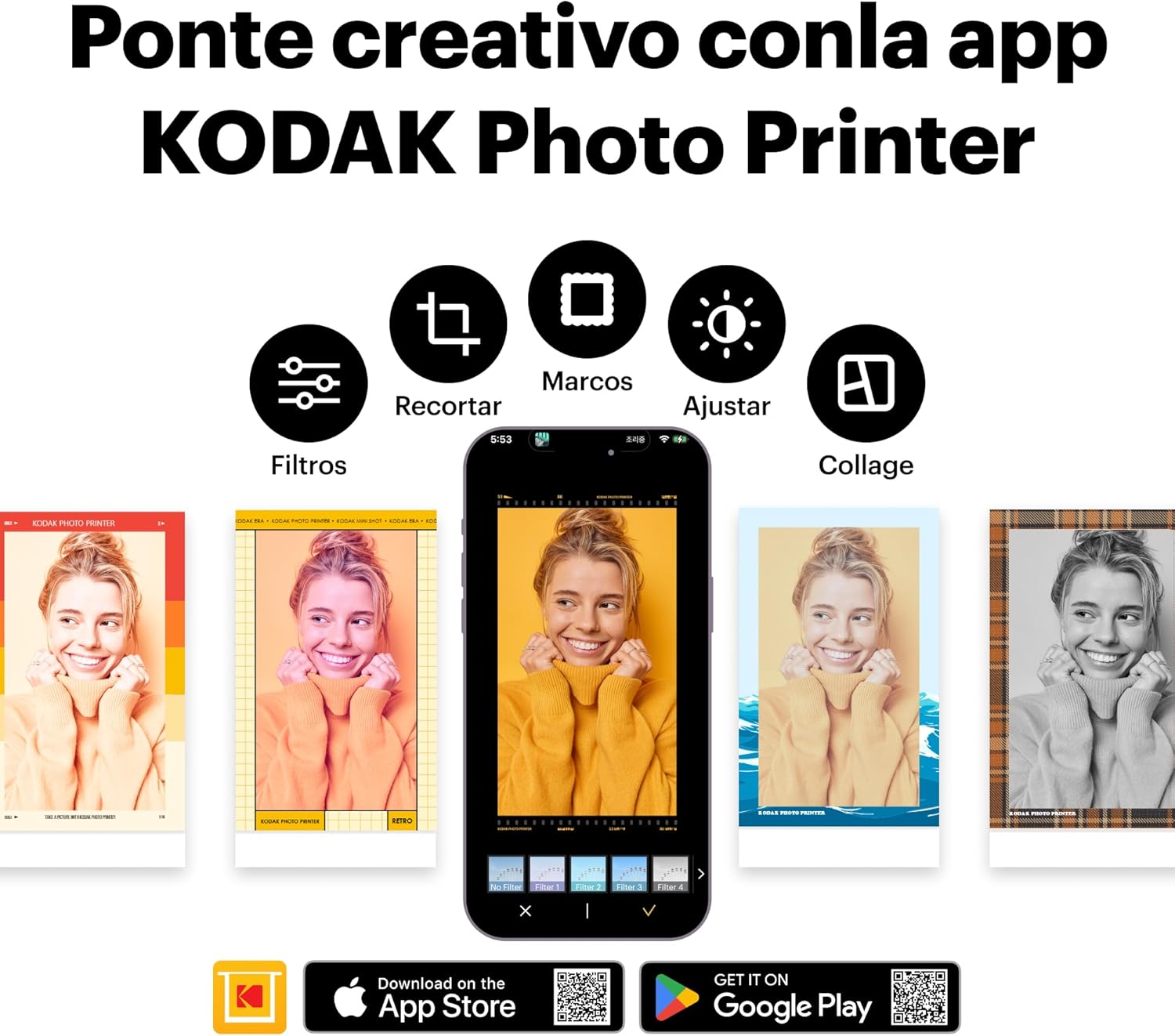 Thumbnail 6 de KODAK Mini 2 Retro Blanco (P210RW60): impresora fotográfica portátil con Bluetooth y 38 fotos
