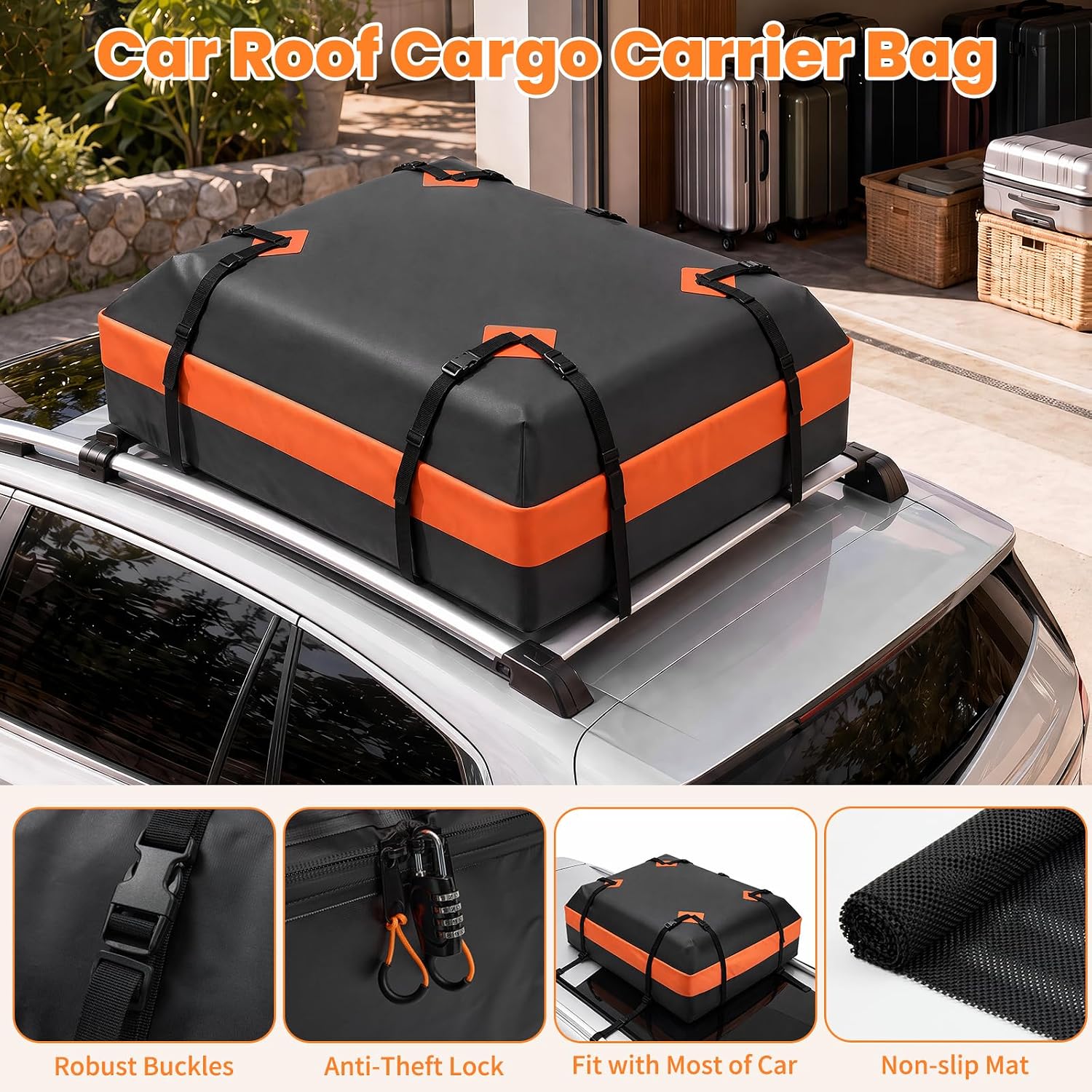 Detalle 1 de KMFurnila Rooftop Cargo Carrier Bag 15 Cubic Feet