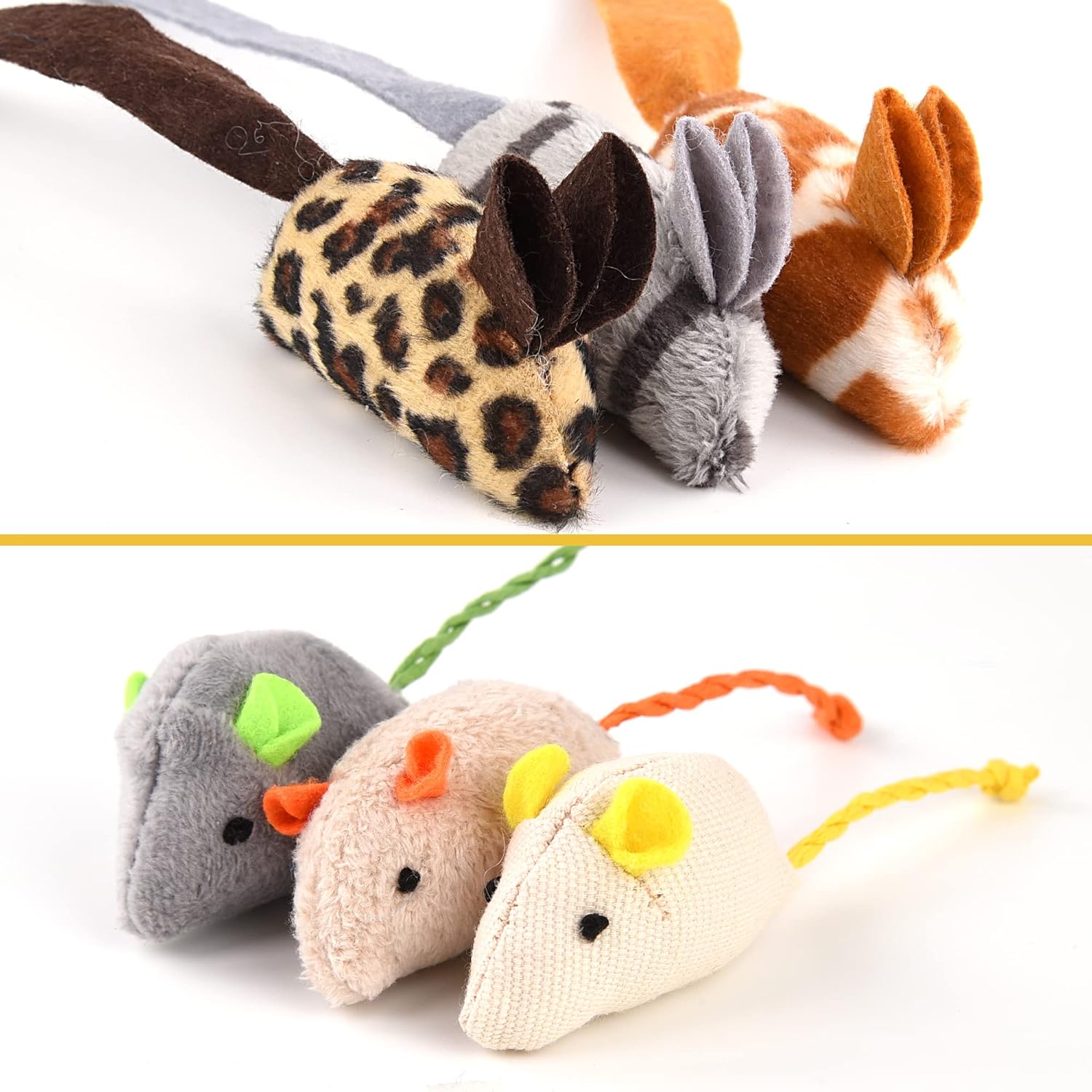 Thumbnail 6 de KTL 6 Pièces Souris Herbe à Chat – Peluches Colorées et Drôles pour Chat et Chaton