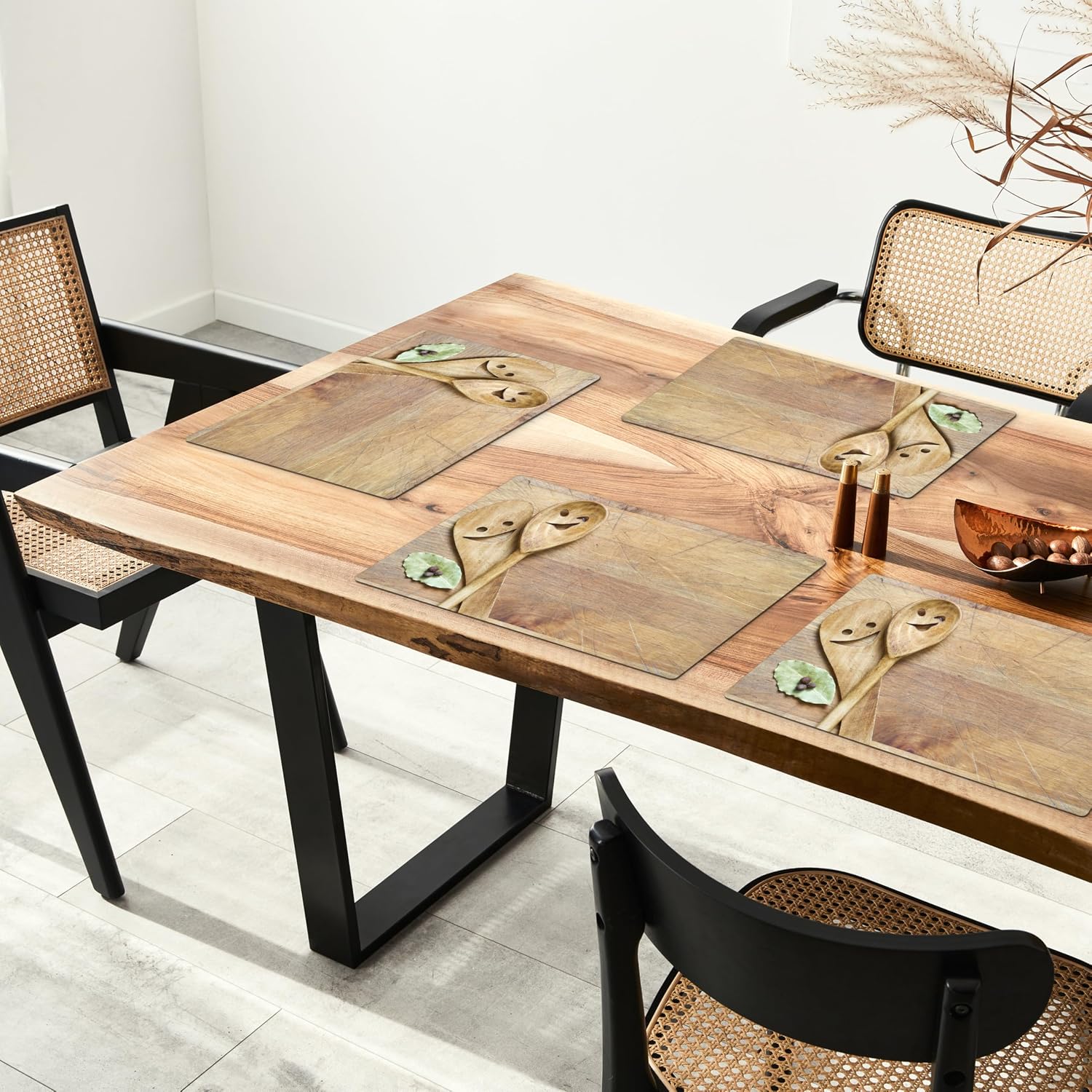 Thumbnail 2 de KitchenYeah placematset van vinyl, 6 stuks, 45 x 30 cm, rechthoekig