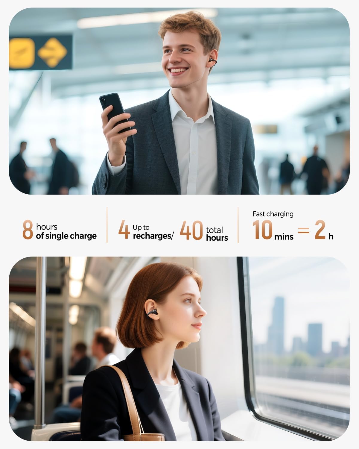 Detalle de SoundPEATS Clip1 Open-Ear Bluetooth 40H