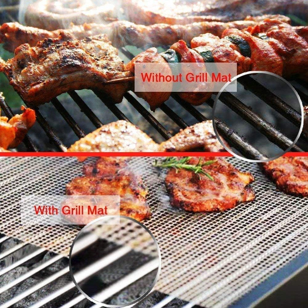 Detalle 2 de WholeFire JY1043 grillmattor, 6-pack i PTFE-belagd glasfiber, 40 × 33 cm