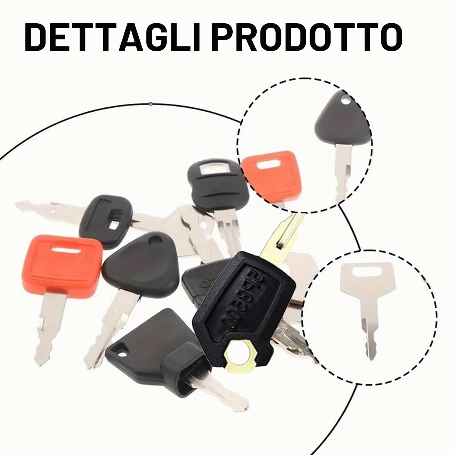 Detalle de Set di 18 chiavi di accensione universali per escavatore, trattore e motore – kit di ricambio affidabile