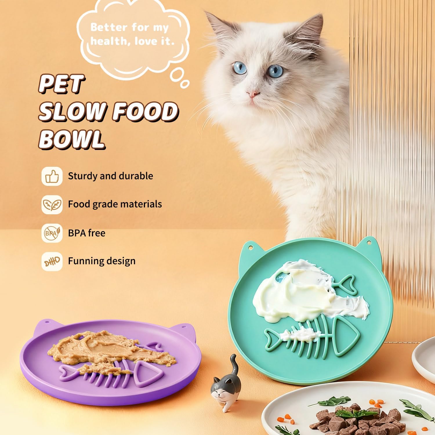 Detalle 2 de Zonopy Cuenco de alimentación lenta para gatos 17 cm