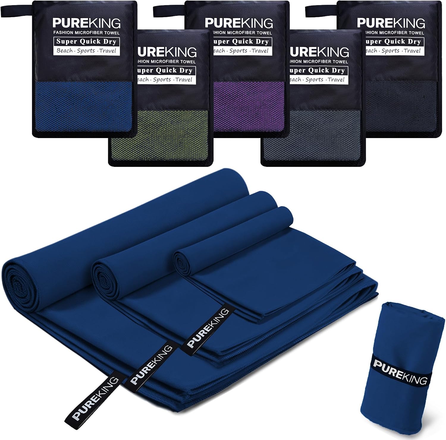 Detalle de Pureking Microfibre Gym Towels 3-Pack