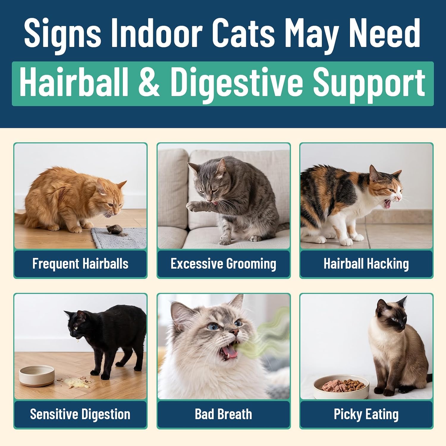 Detalle de VICSOM Cat Hairball Treats, 500 Chews