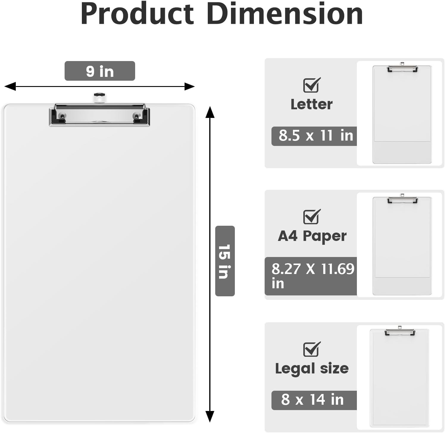 Thumbnail 3 de Macroclo Legal-Size Clipboard Set, Plastic