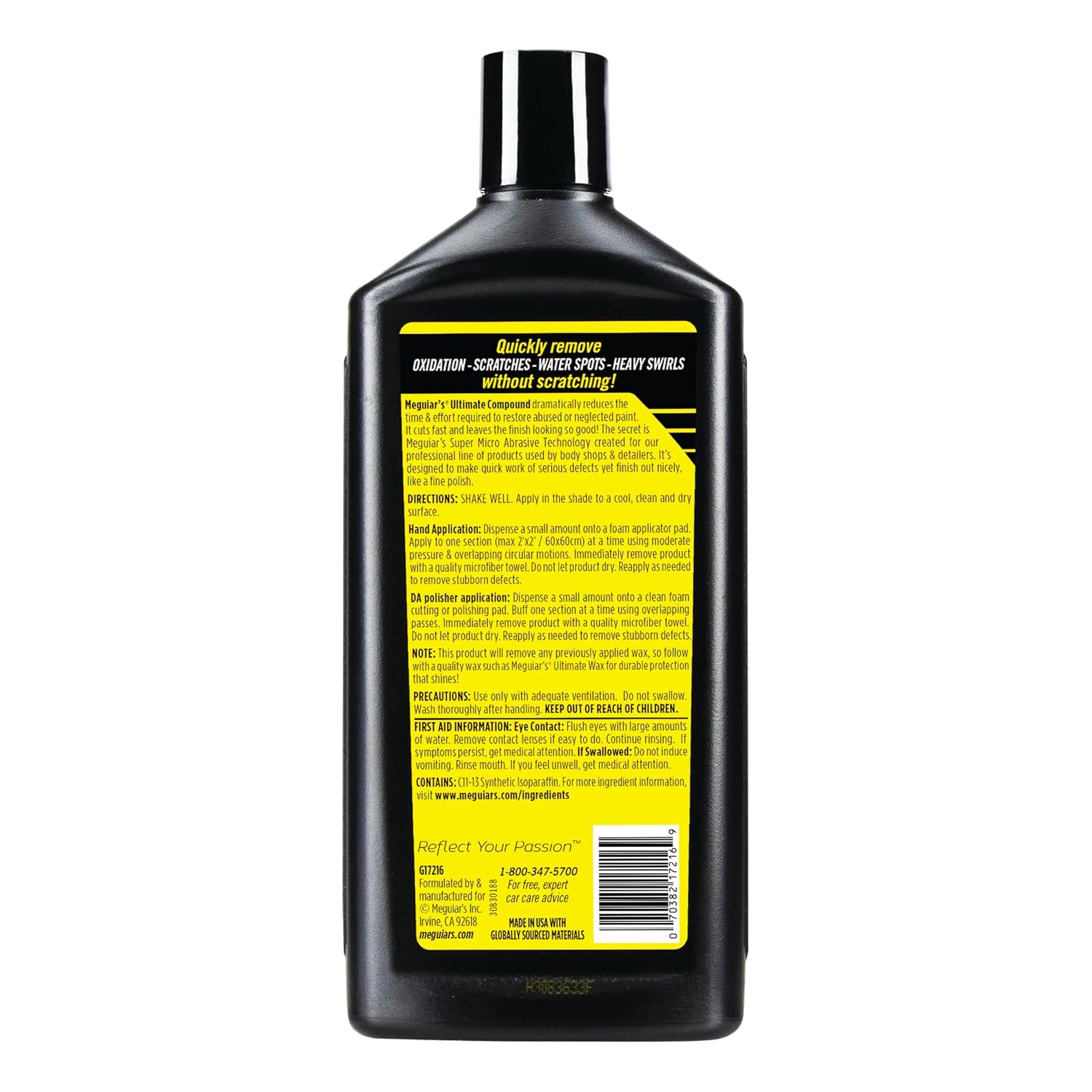 Thumbnail 1 de Meguiar's Ultimate Compound Colour & Clarity Restorer G17216EU — 450ml for Hand or Machine Polisher