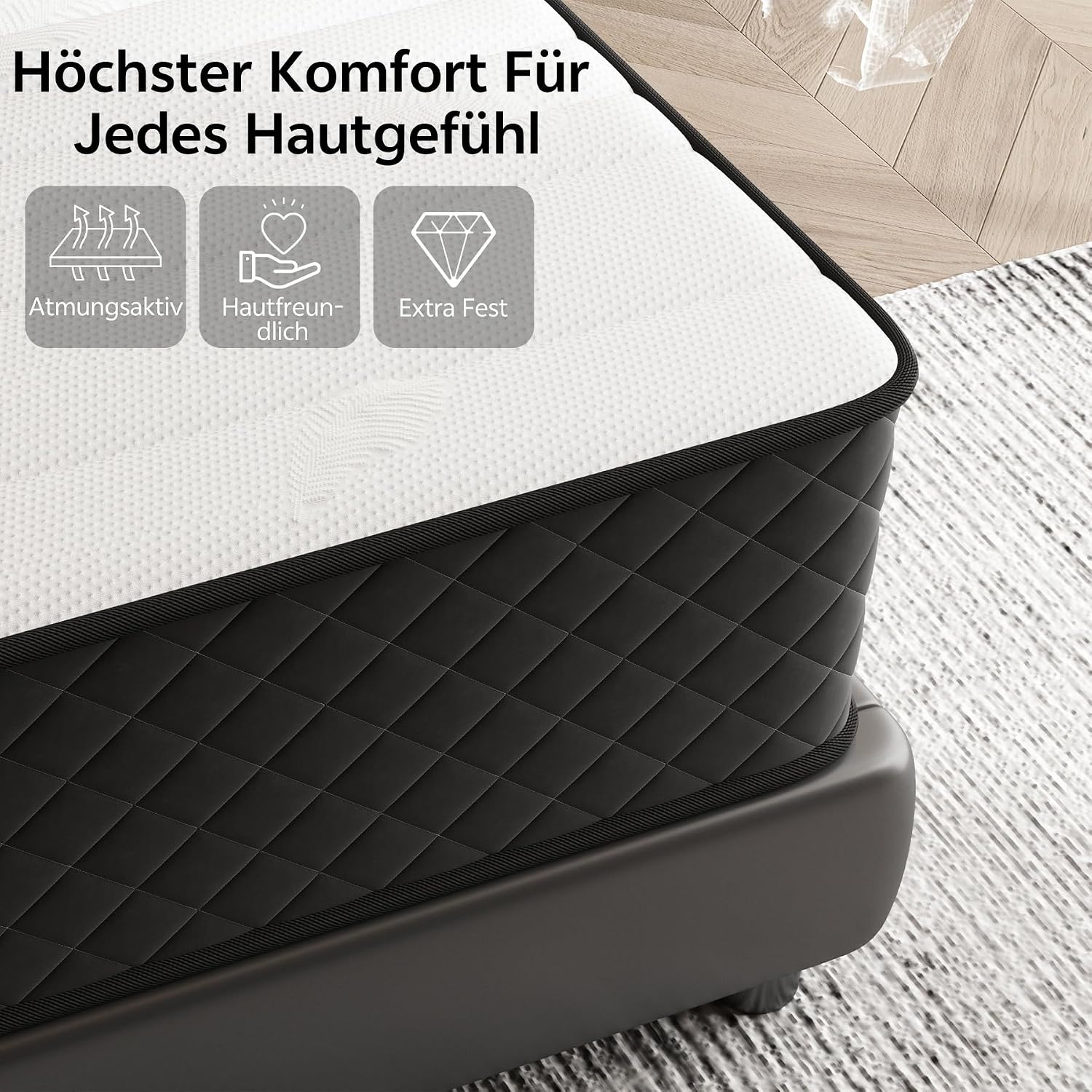 Detalle de MOLPHIT SSJ10DU-H-DEJY matras 140 x 200 cm, H4/H5, 25 cm dik