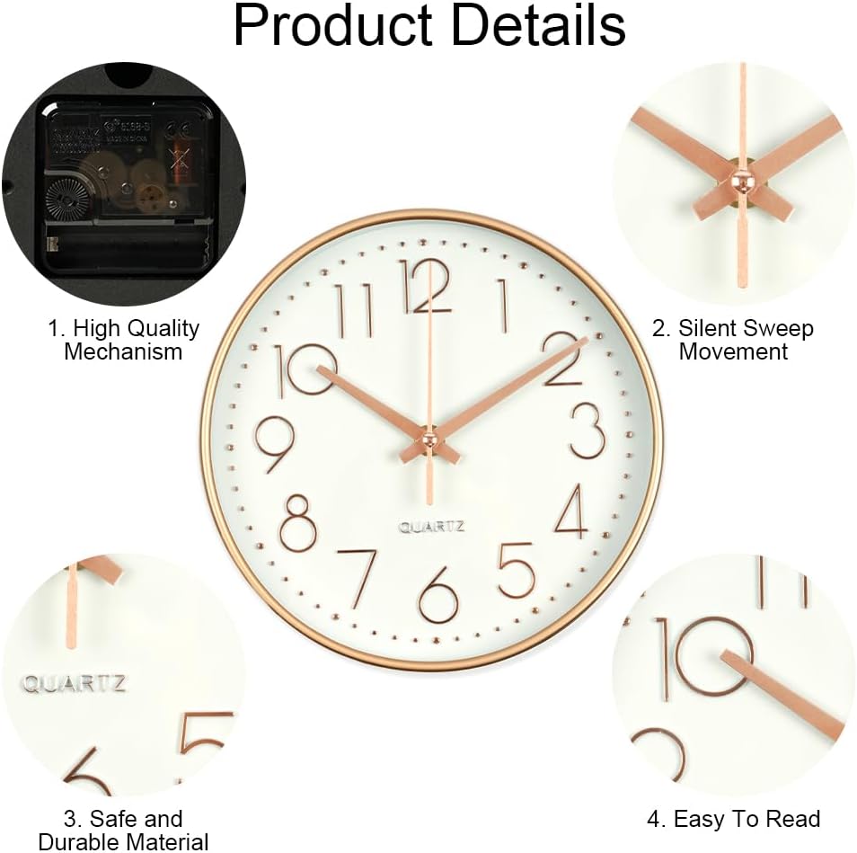 Thumbnail 2 de Aolso 20CM Horloge Murale silencieuse 20 cm