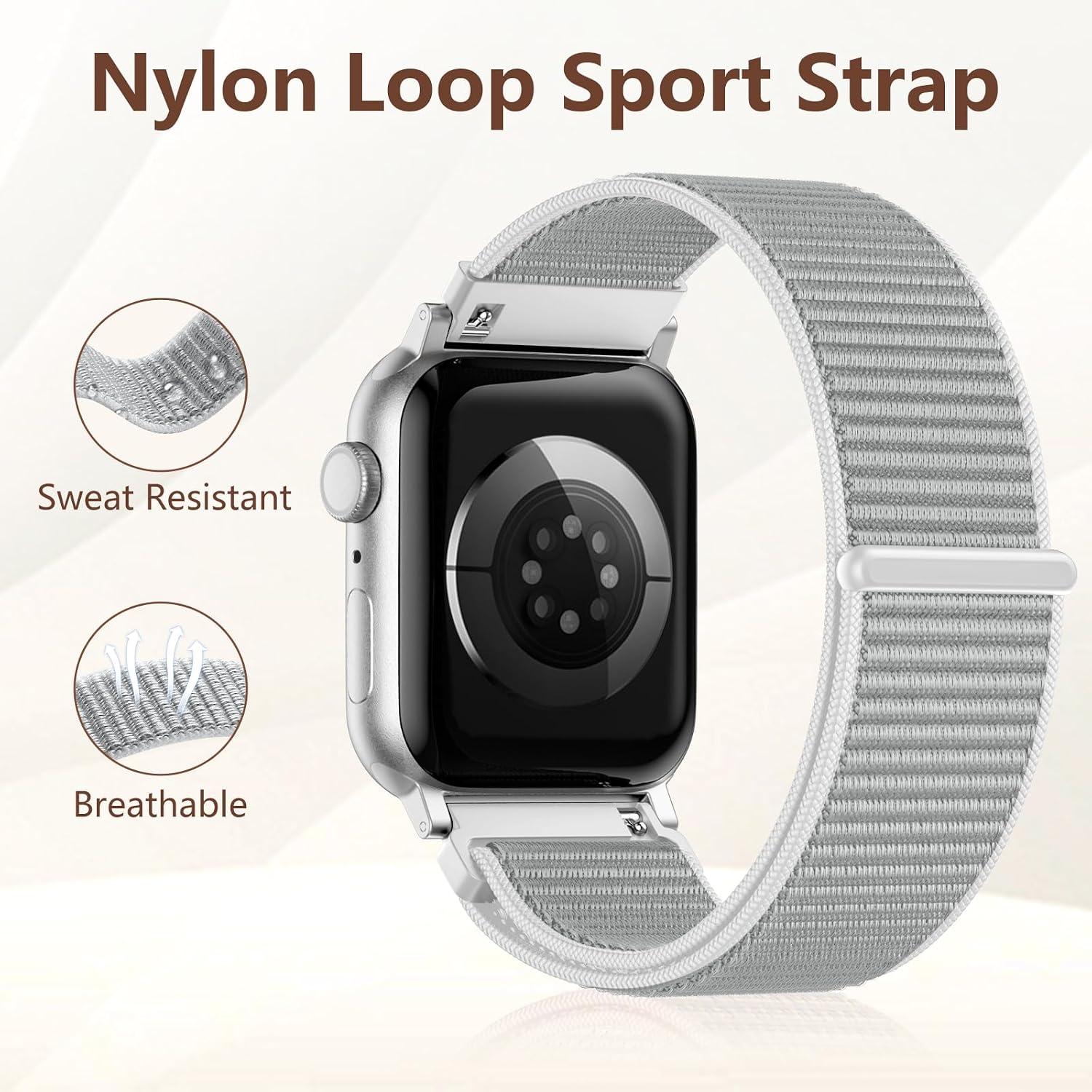 Thumbnail 4 de CeMiKa Nylon Loop Strap for Apple Watch (grey) – breathable velcro sport band for 38/40/41/42mm models