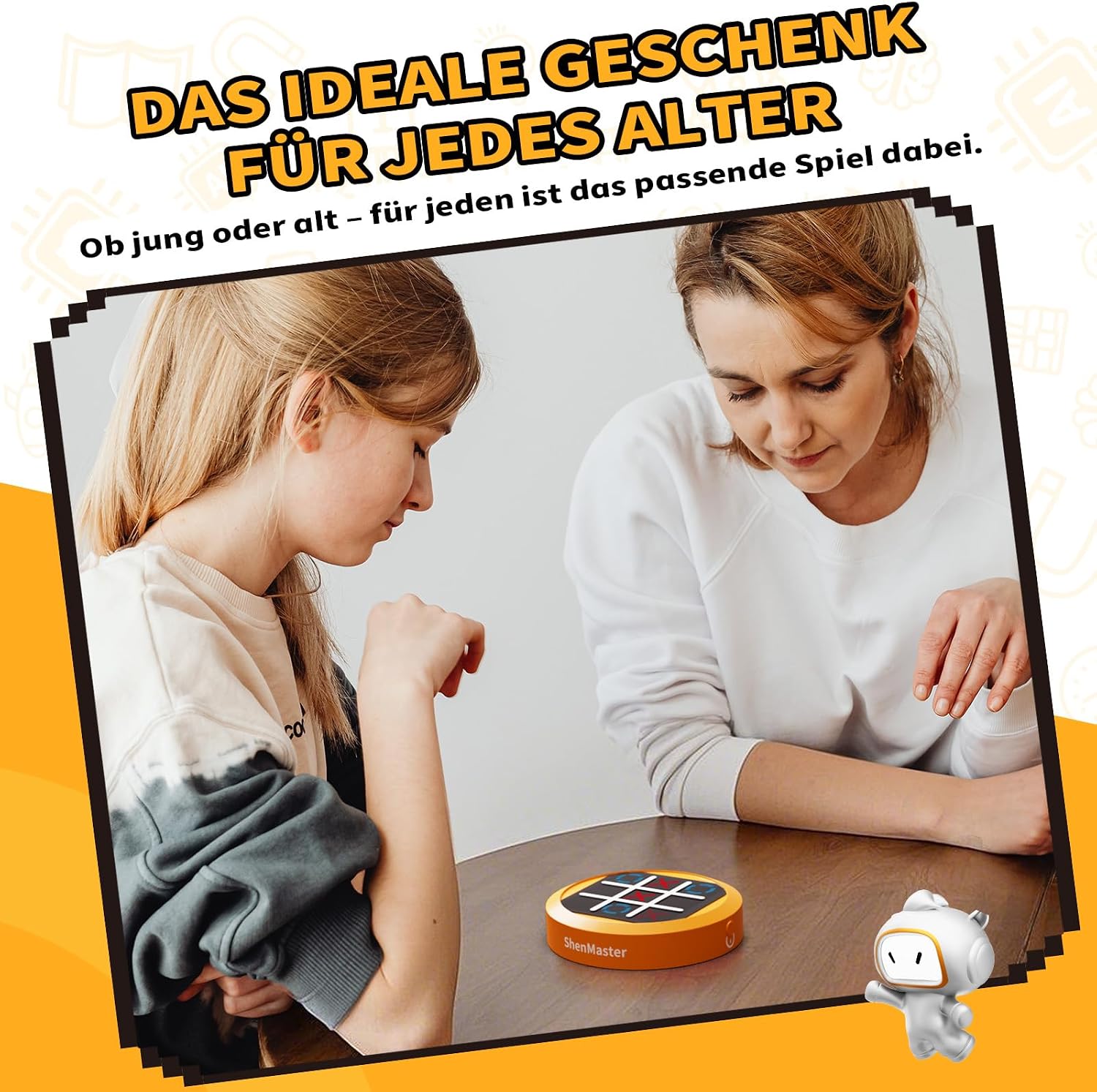 Thumbnail 5 de Elektronisches Tic Tac Toe Spiel 4-in-1 Handheld‑Konsole – Reise‑Puzzlespiel mit Memory Flash & Maulwurf-Schlag