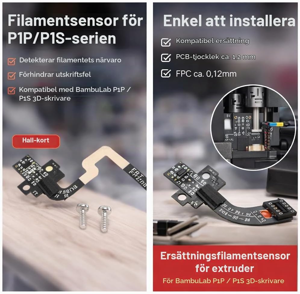 Detalle 2 de Hyuduo Hall-sensorbräda för filament till P1P/P1S med FPC-kabel