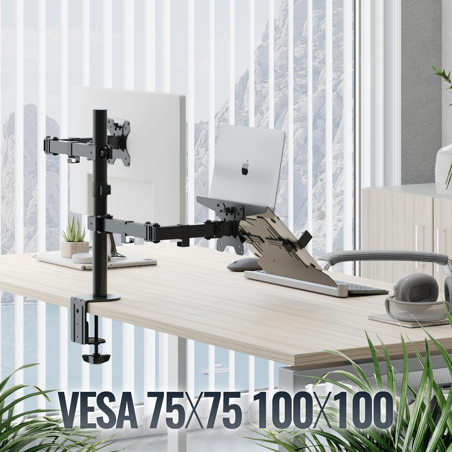 Detalle de RICOO CZ3028: Supporto PC Portatile Ergonomico in Alluminio, Ventilato, fino a 9 kg, con VESA 75x75/100x100